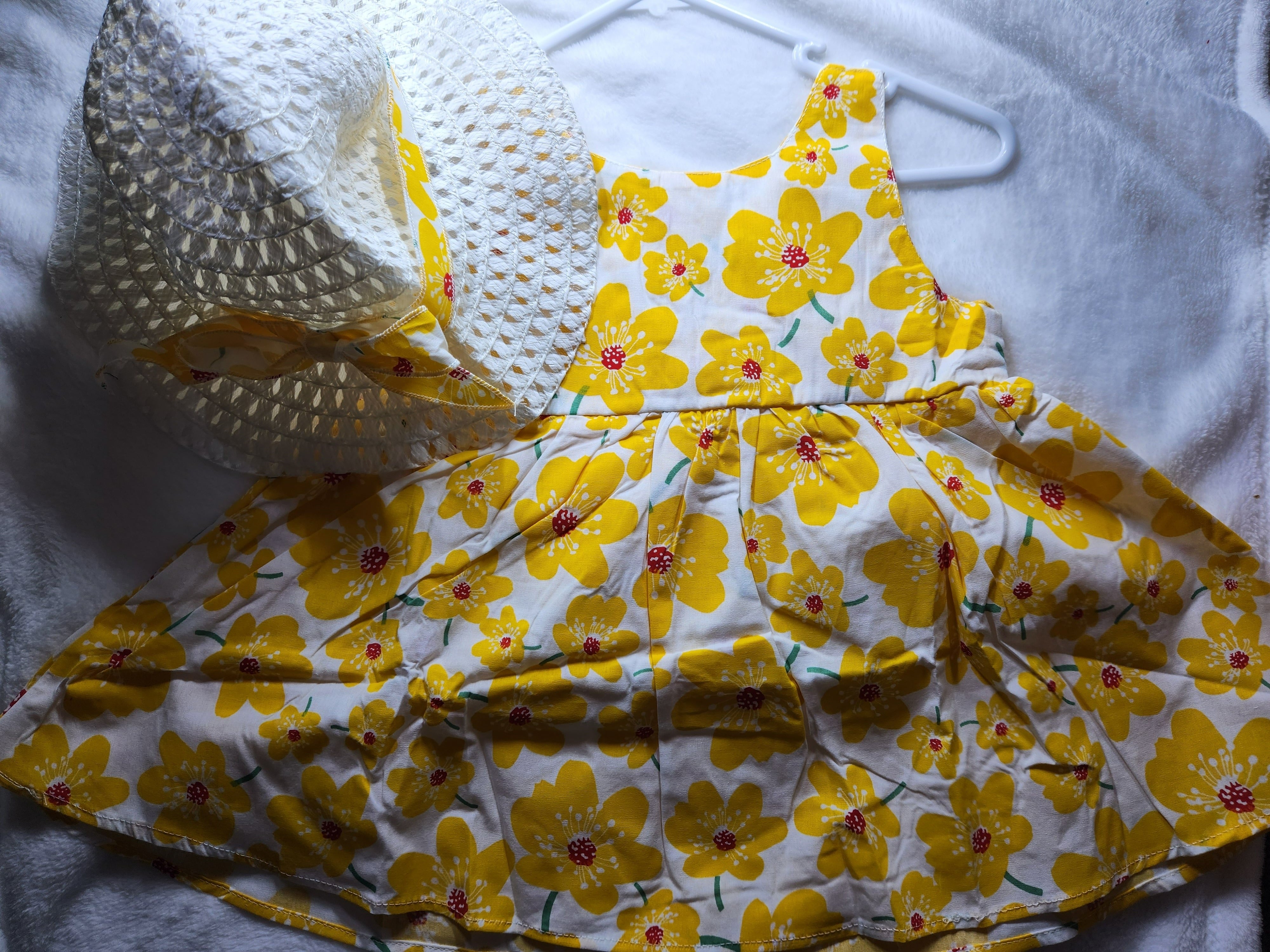 Yellow Floral Dress Set