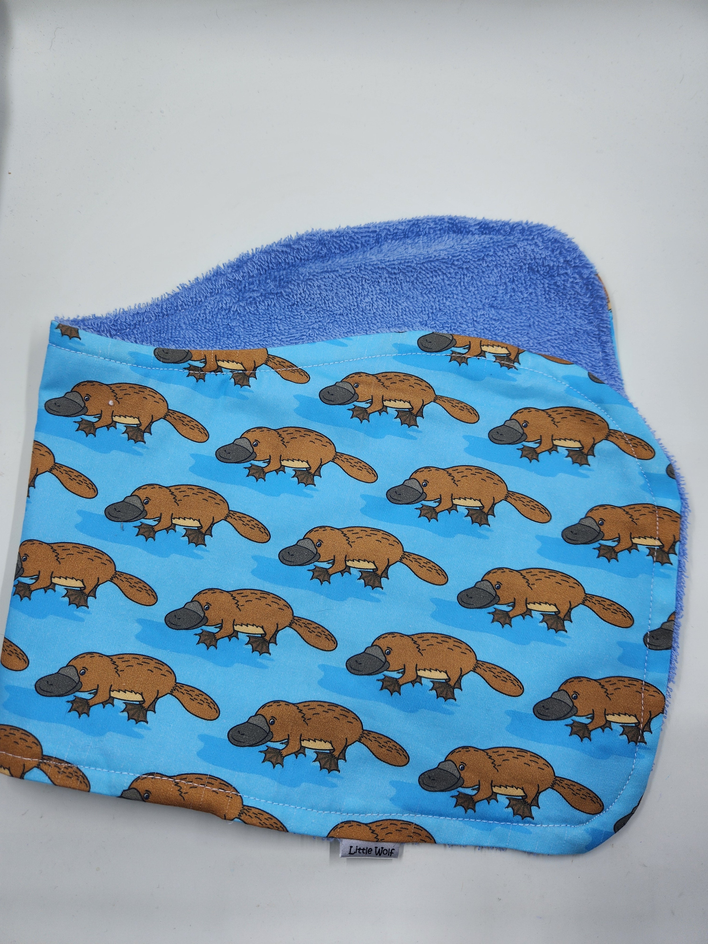 Blue Platypus  Burp Cloth