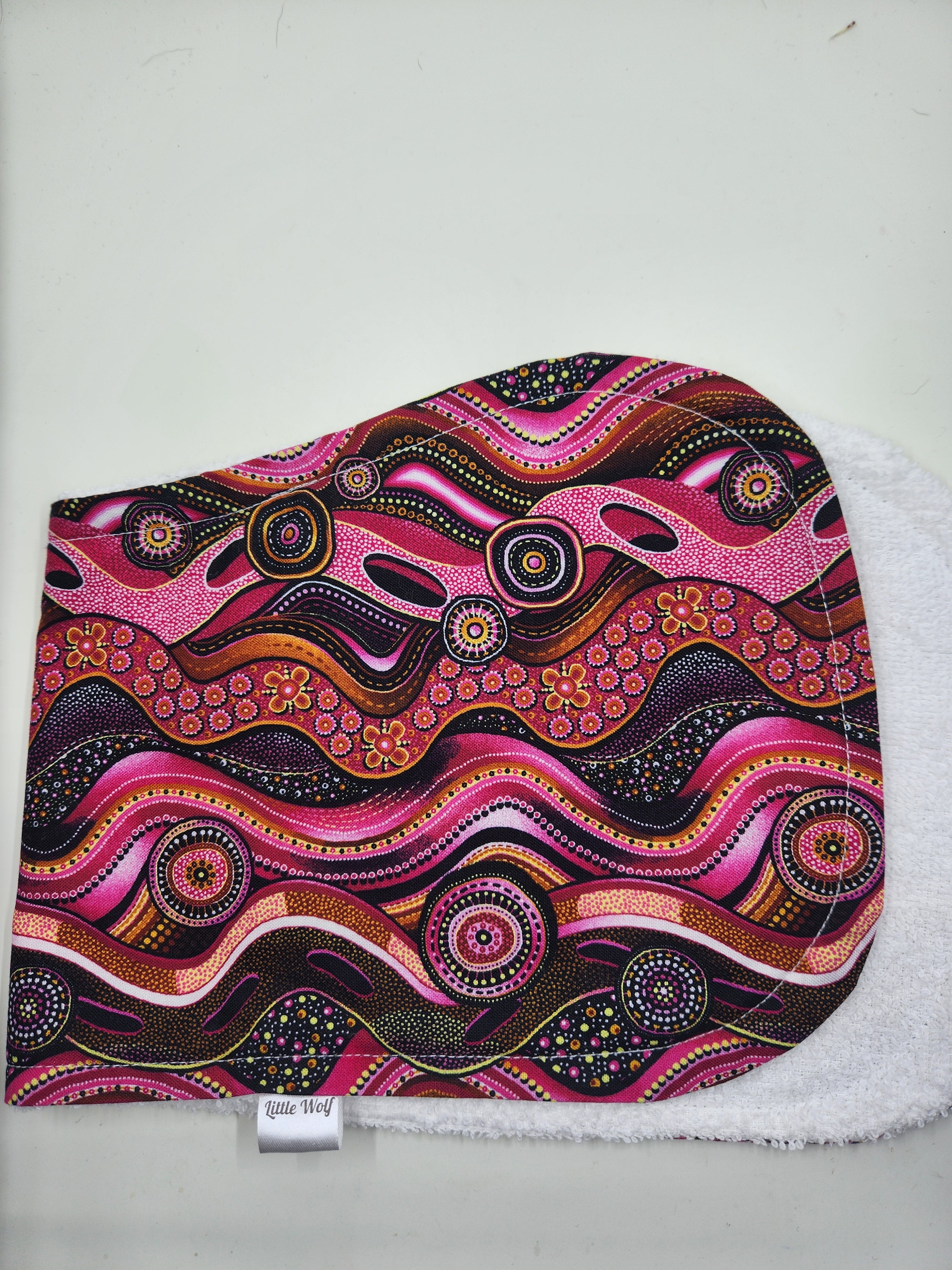 Pink Indigenous Burp Cloth