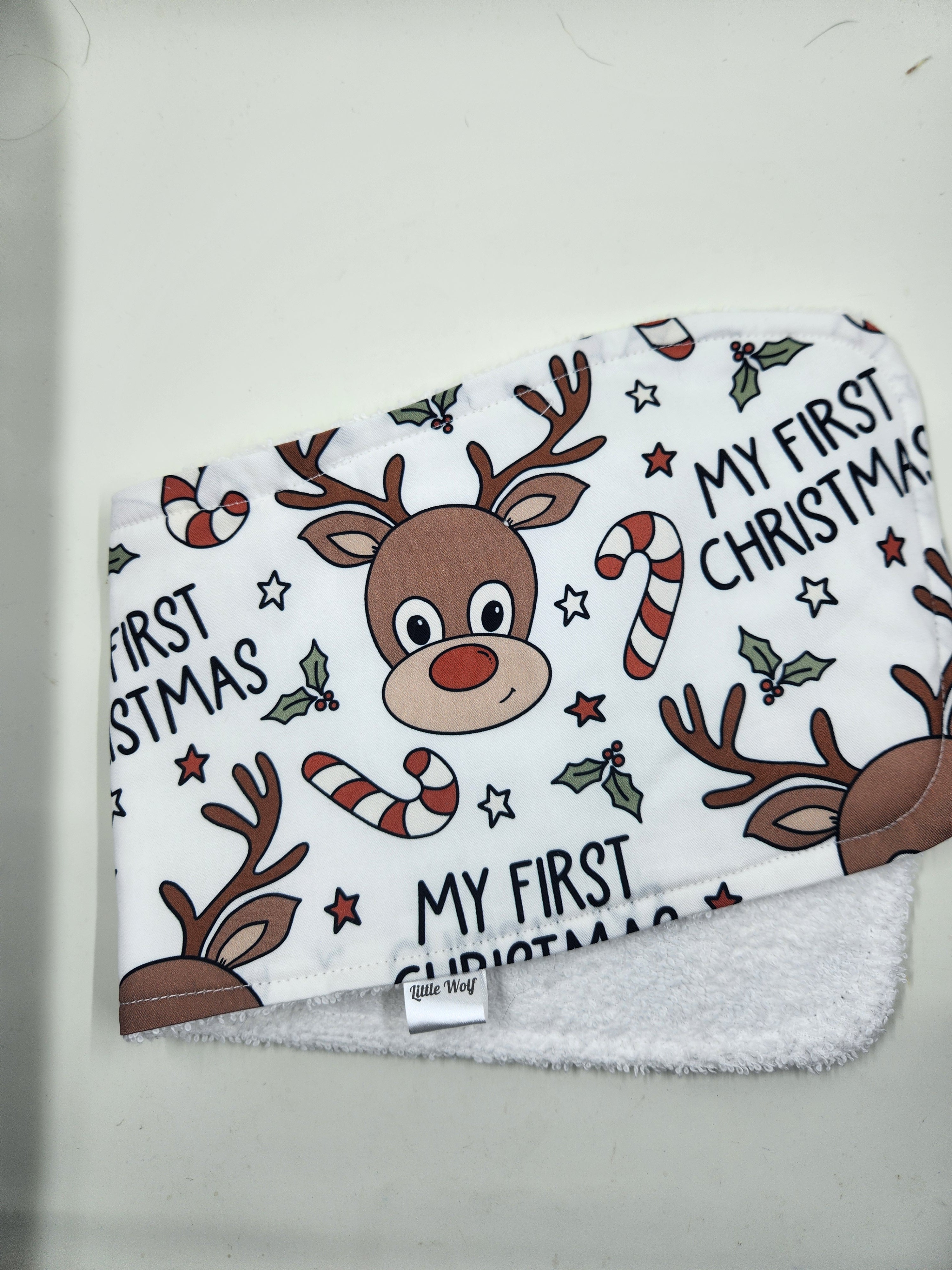 My First Christmas Burp Cloth