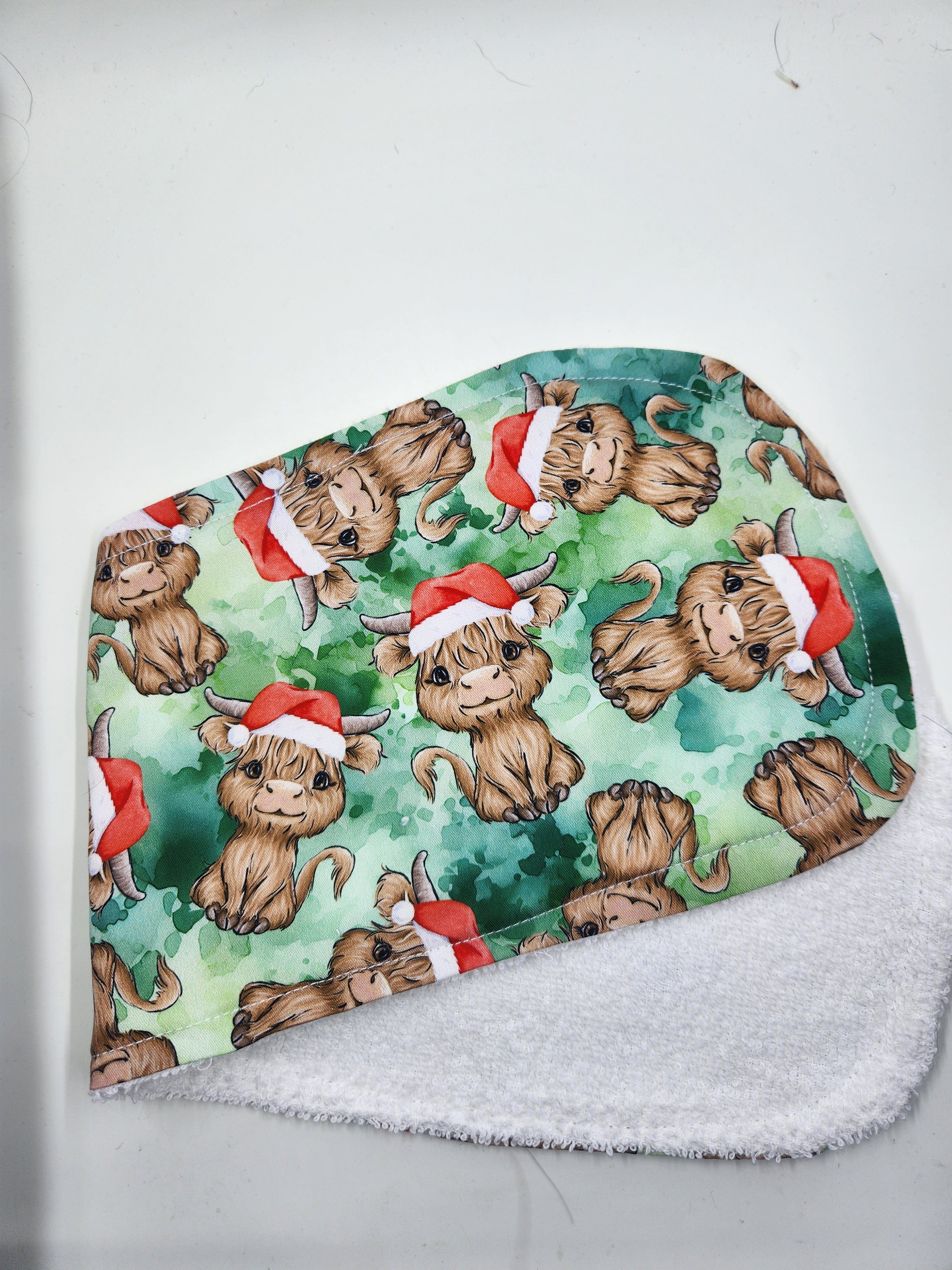 Cow Xmas Burp Cloth