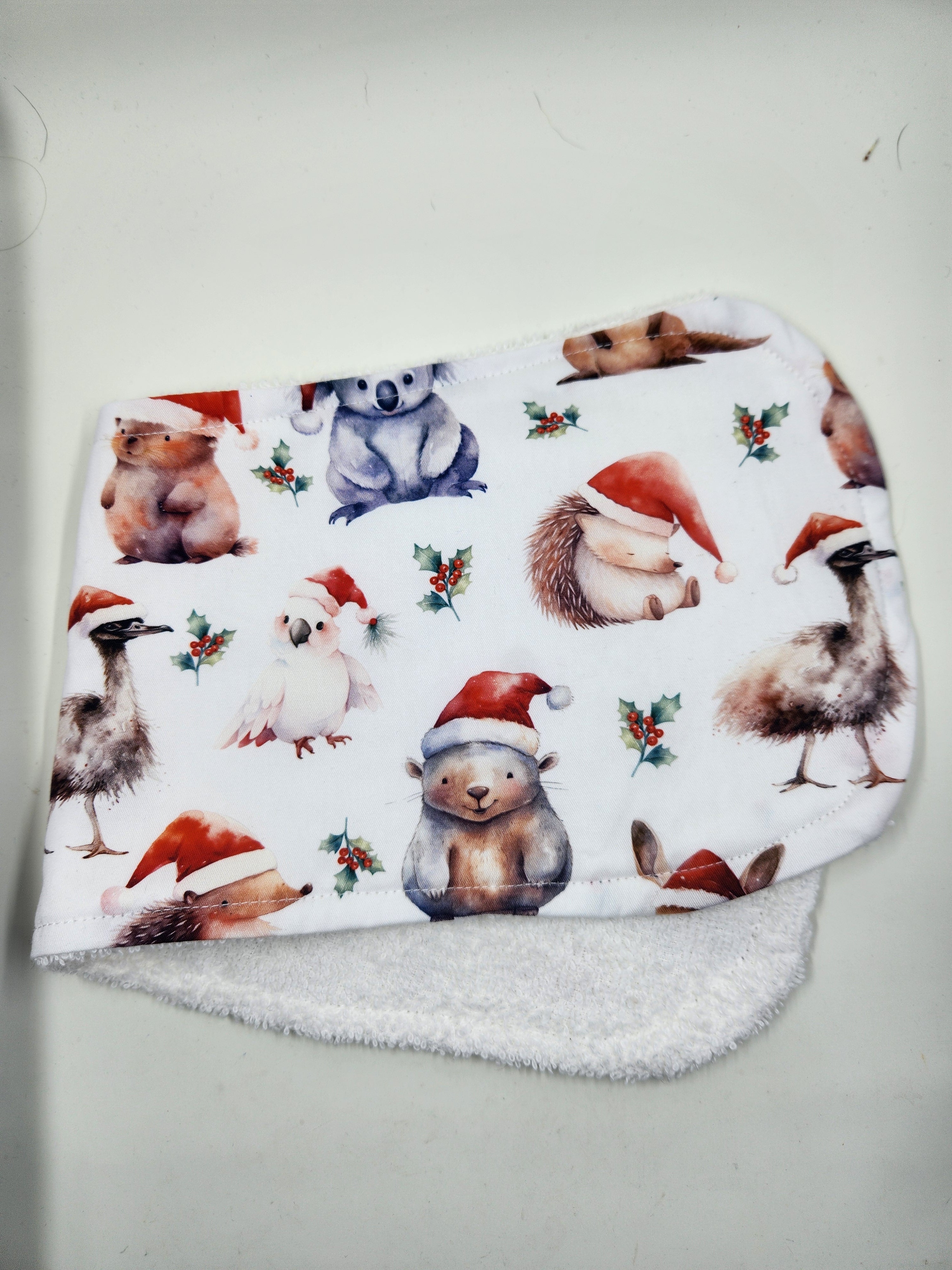 Aussie Animals Xmas Burp Cloth