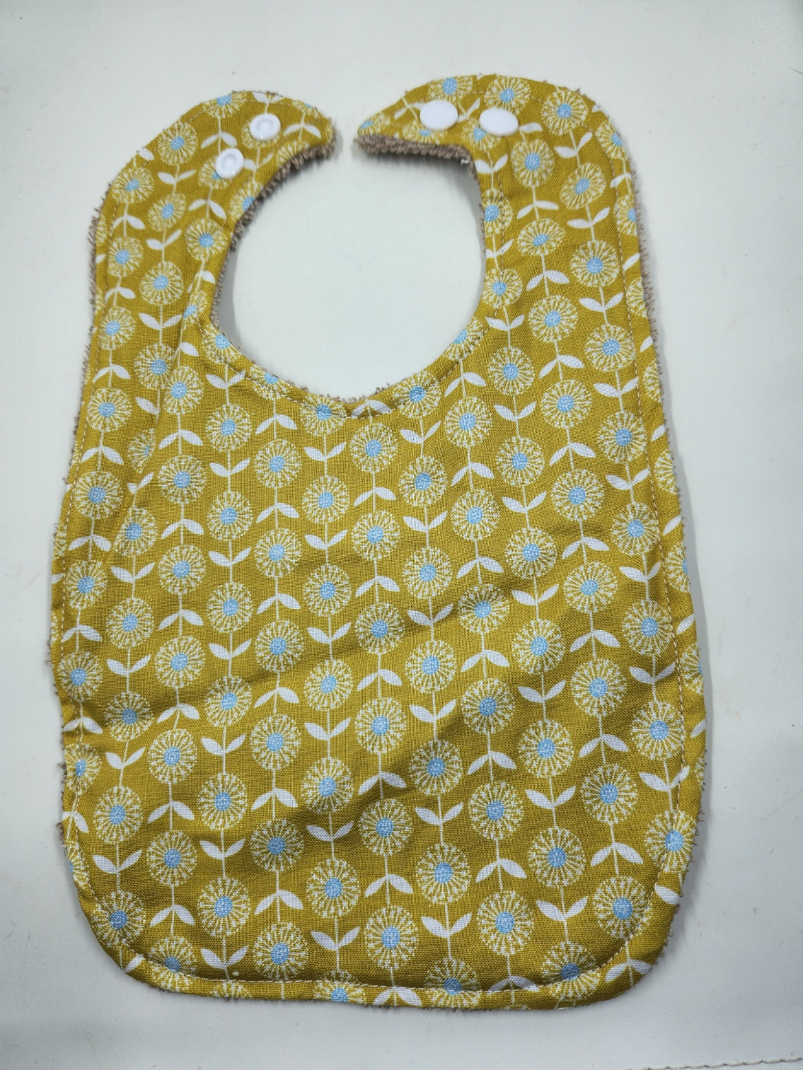 Green Floral Toddler Bib
