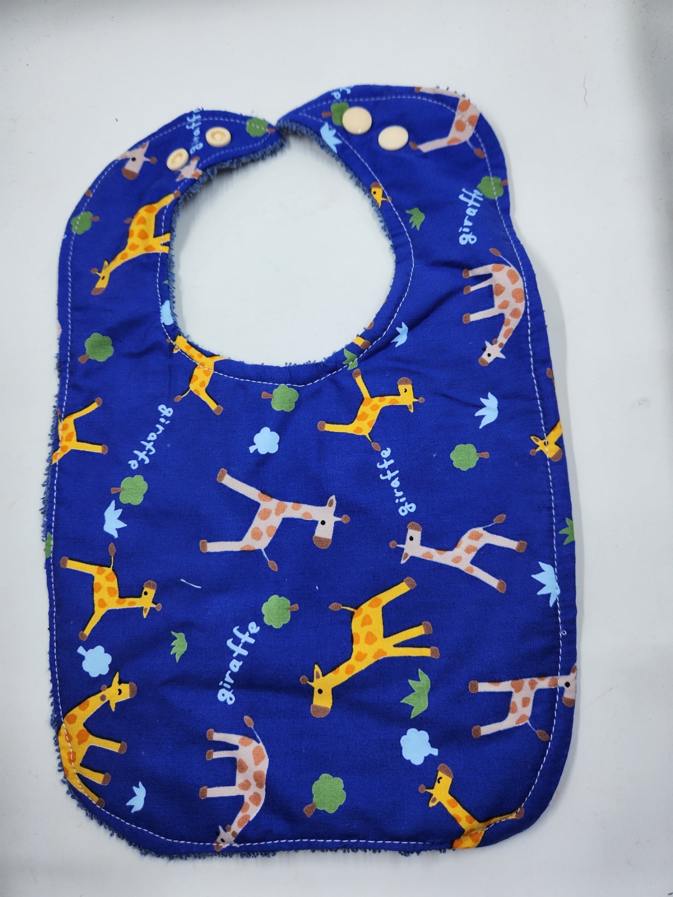 Blue Giraffe Toddler Bib