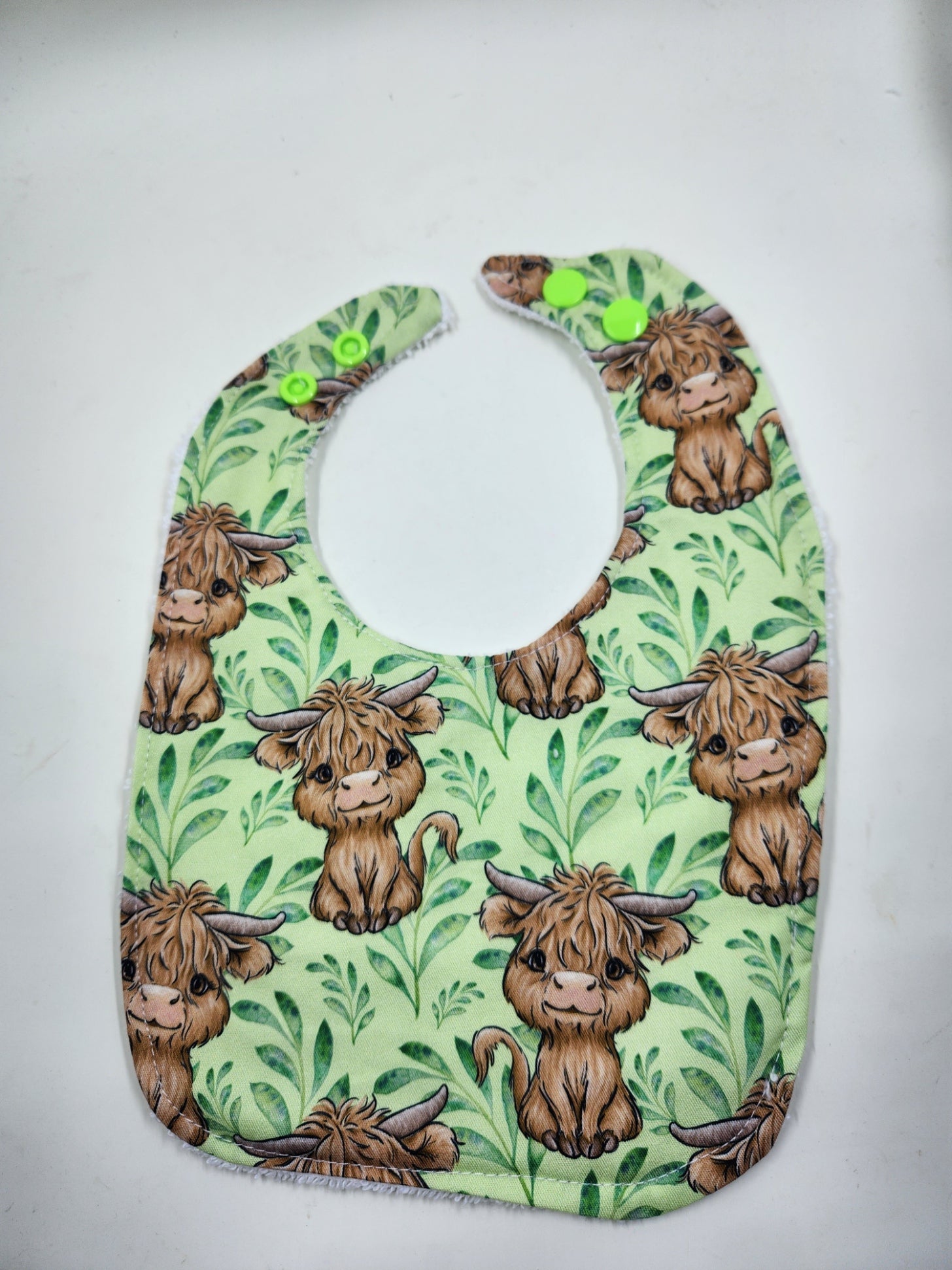 Green Highland Cow Bib