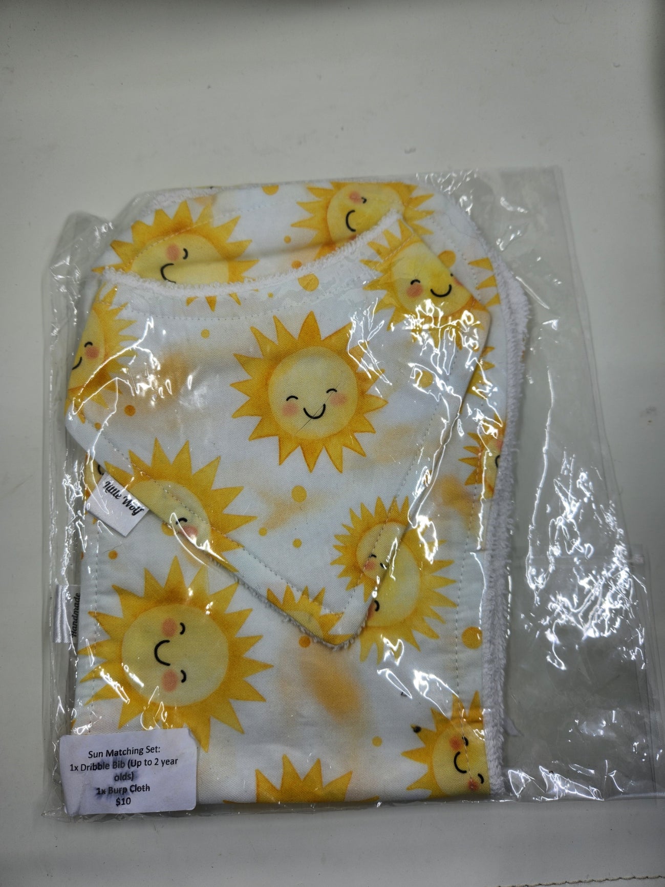 Sun Dribble Bib + Burp Cloth Set