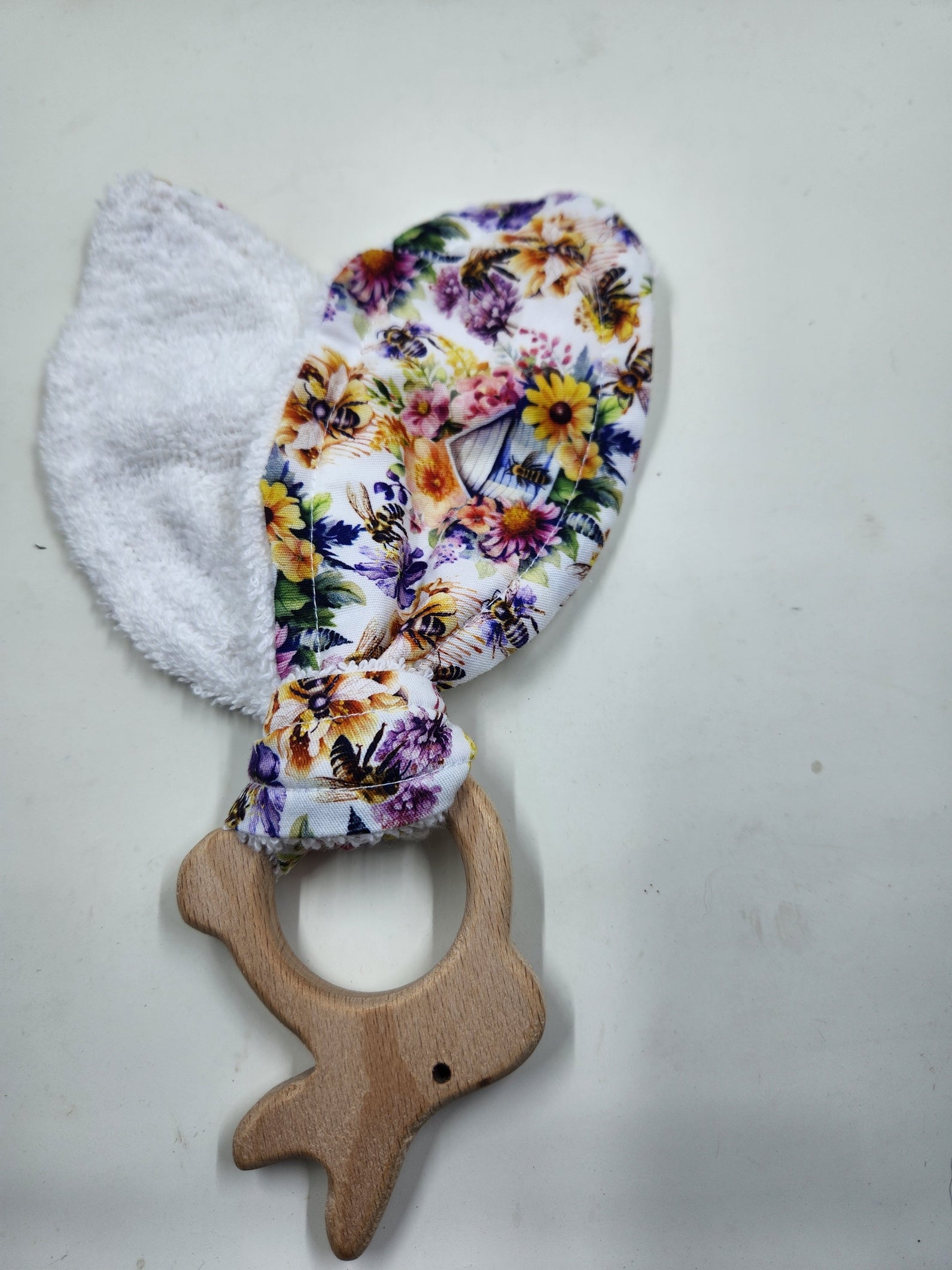 Busy Bee Bunny Eared Wooden Teether