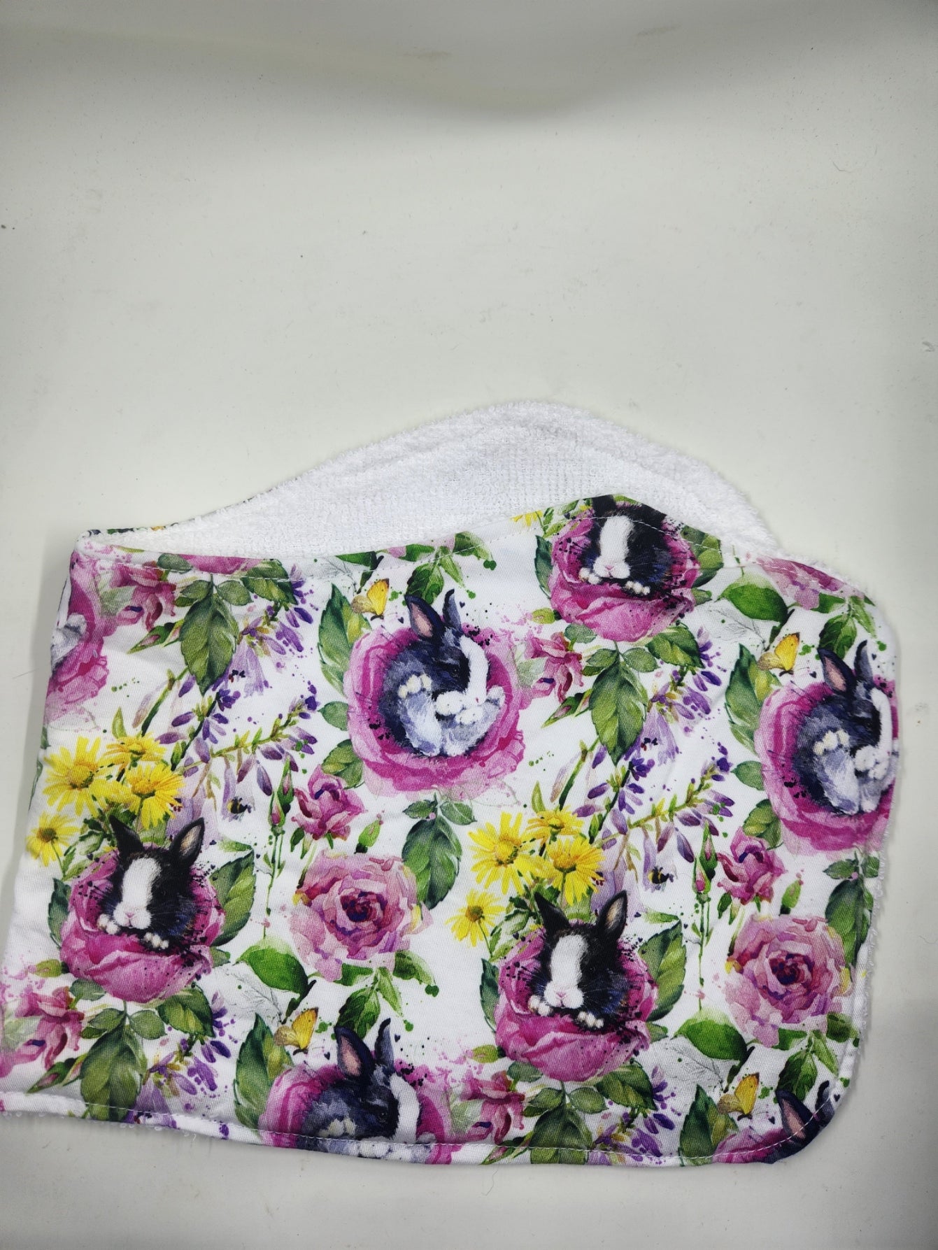 Floral Bunny Burp Cloth