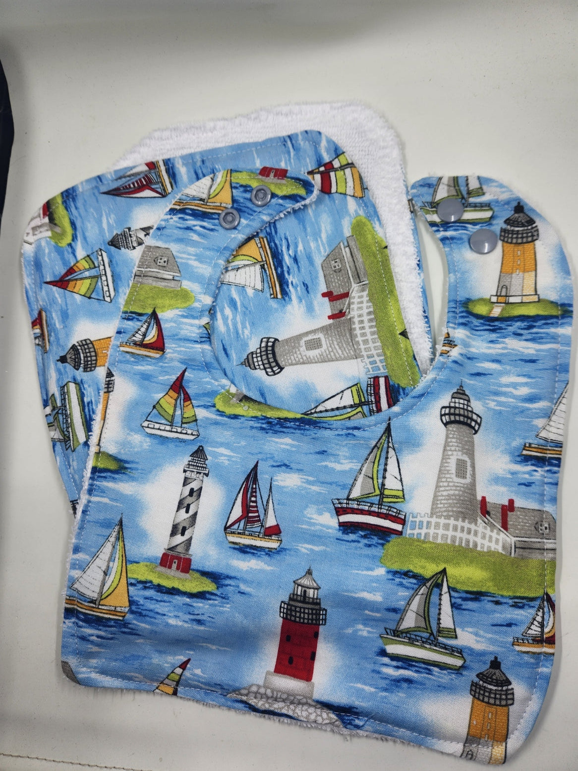 Lighthouse Bib + Burp Cloth Set
