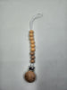 Silicone + Beechwood Dummy Pacifier Clip