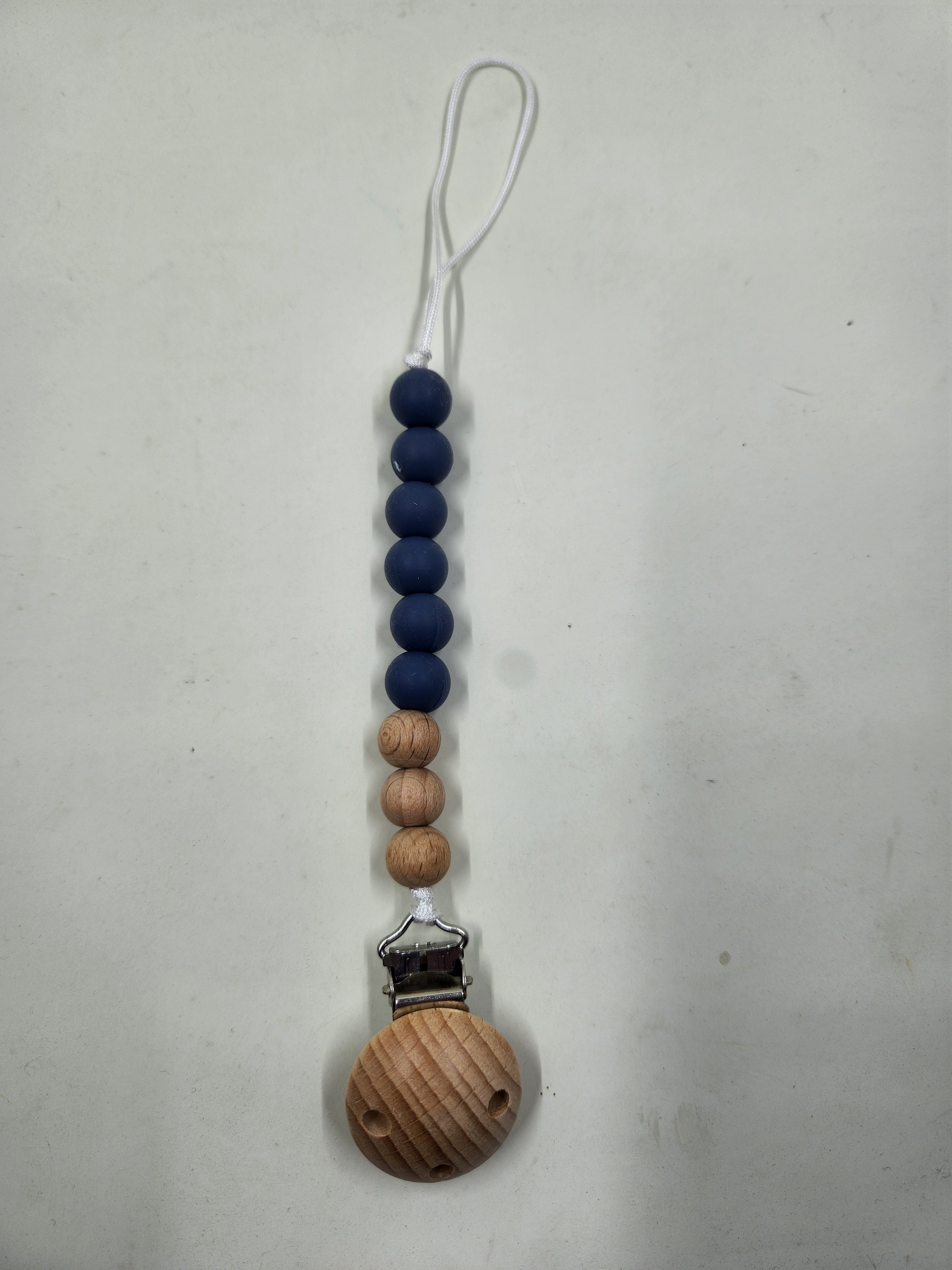 Silicone + Beechwood Dummy Pacifier Clip