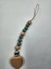 Heart Silicone+ Beechwood Dummy Pacifier Clip