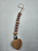 Heart Silicone+ Beechwood Dummy Pacifier Clip