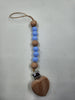 Heart Silicone+ Beechwood Dummy Pacifier Clip
