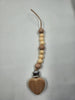 Heart Silicone+ Beechwood Dummy Pacifier Clip