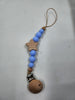 Star Silicone+ Beechwood Dummy Pacifier Clip