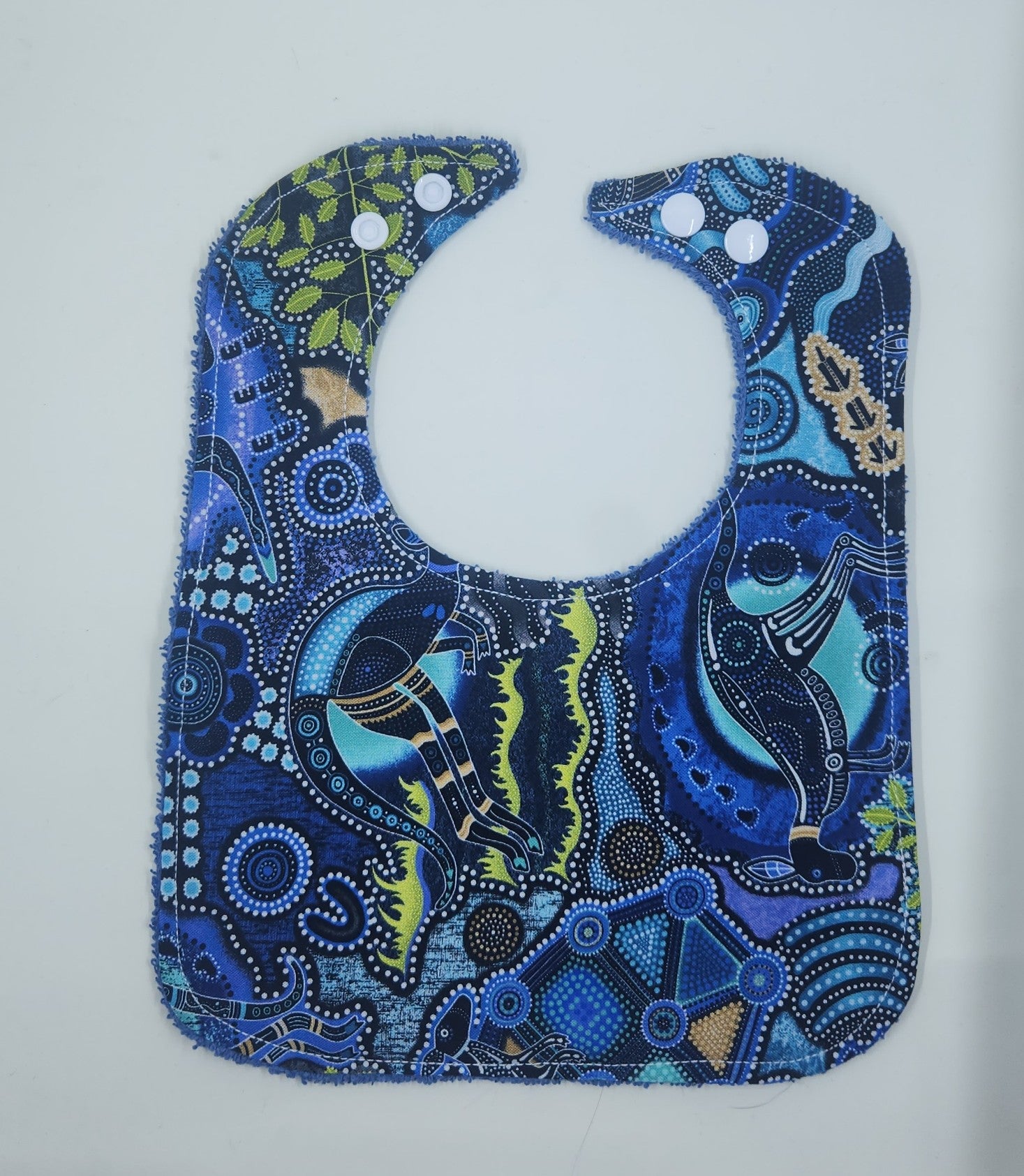 Blue +Purple Kangaroo Indigenous Bib