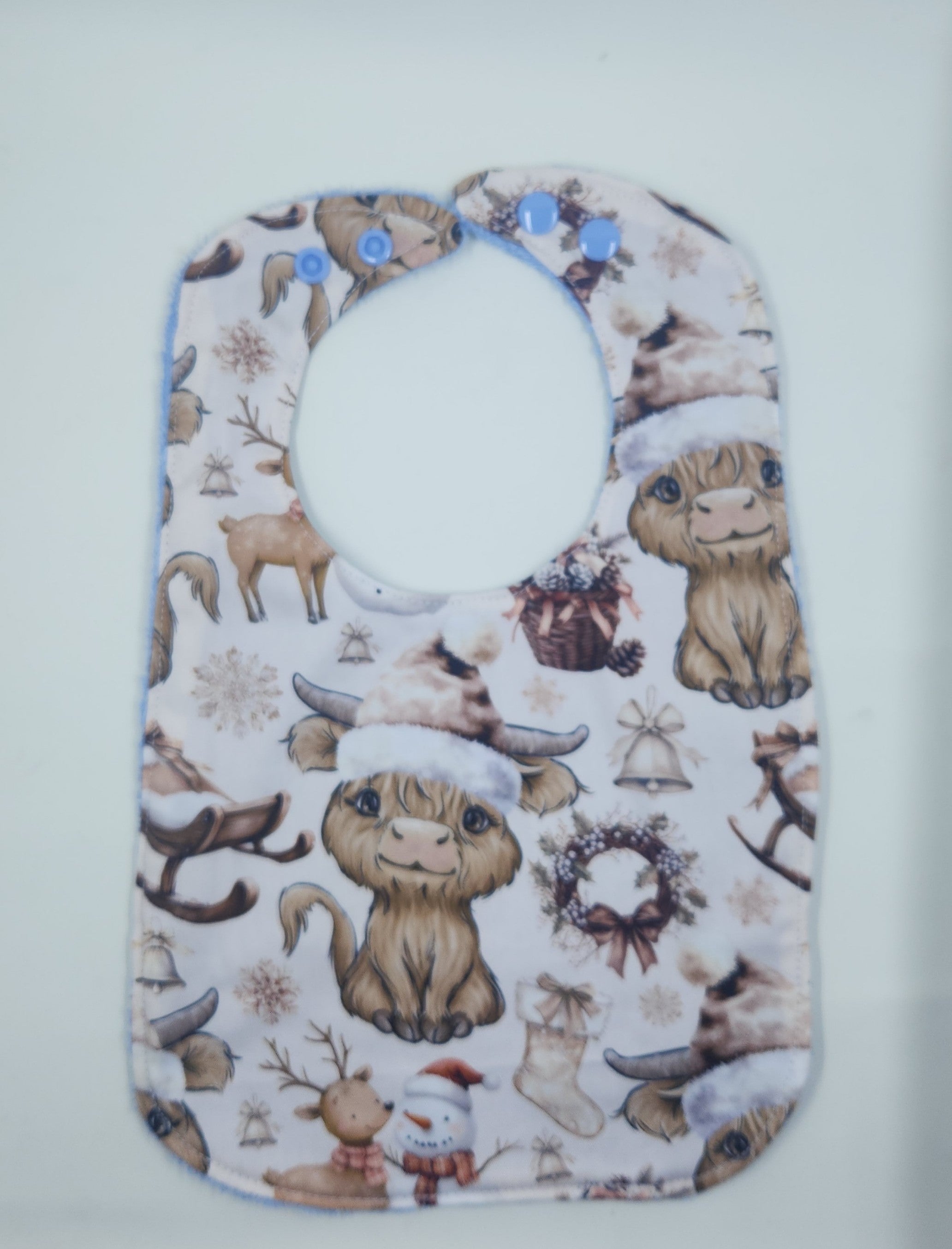 Christmas Highland Cow Reindeer Bib