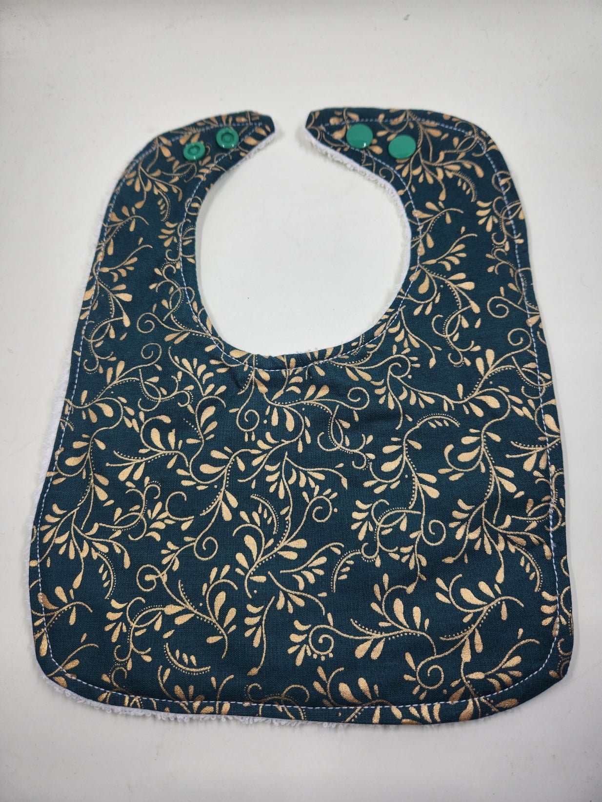 Gold + Green Christmas Bib