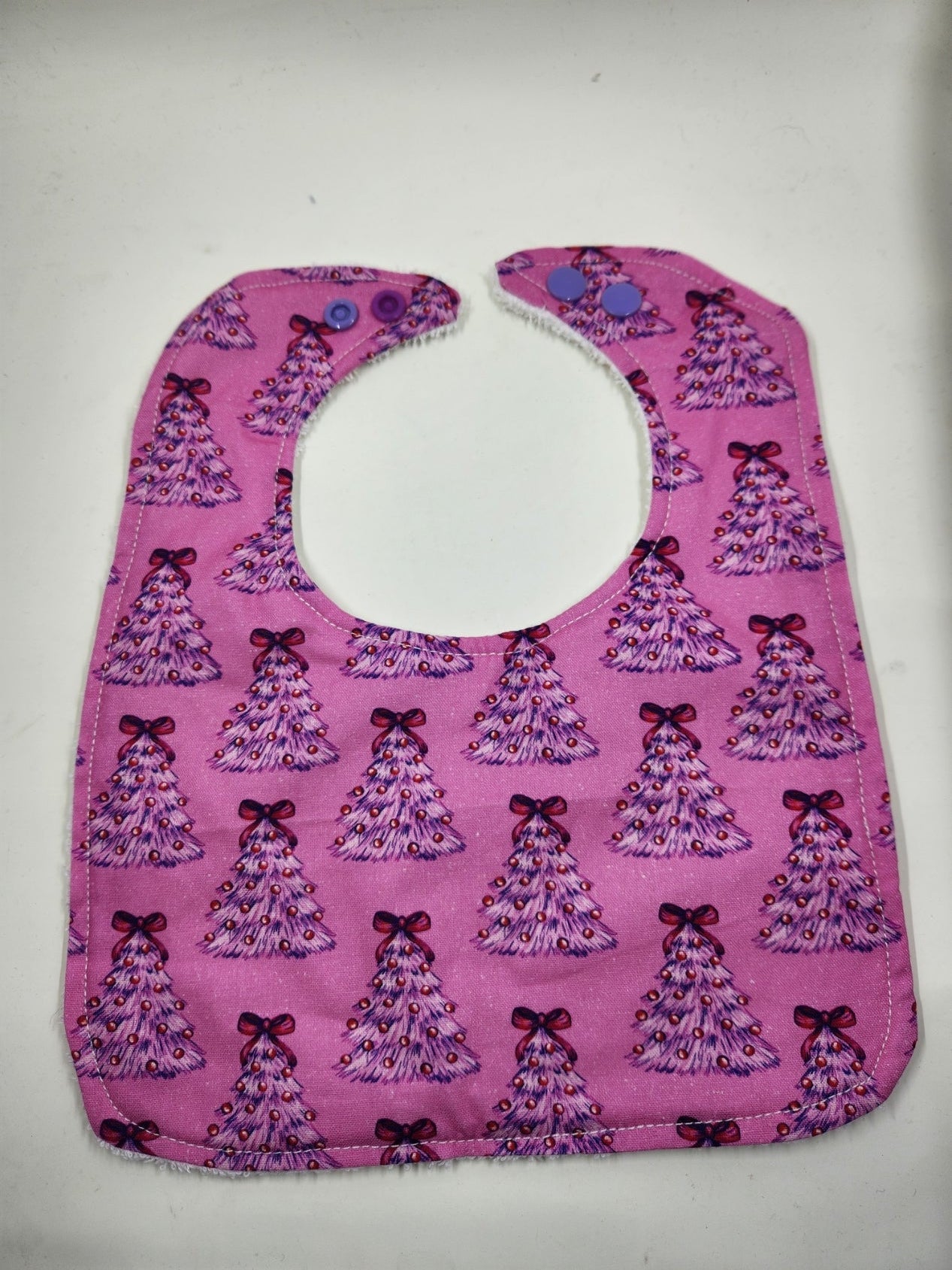 Pink Christmas Tree  Bib