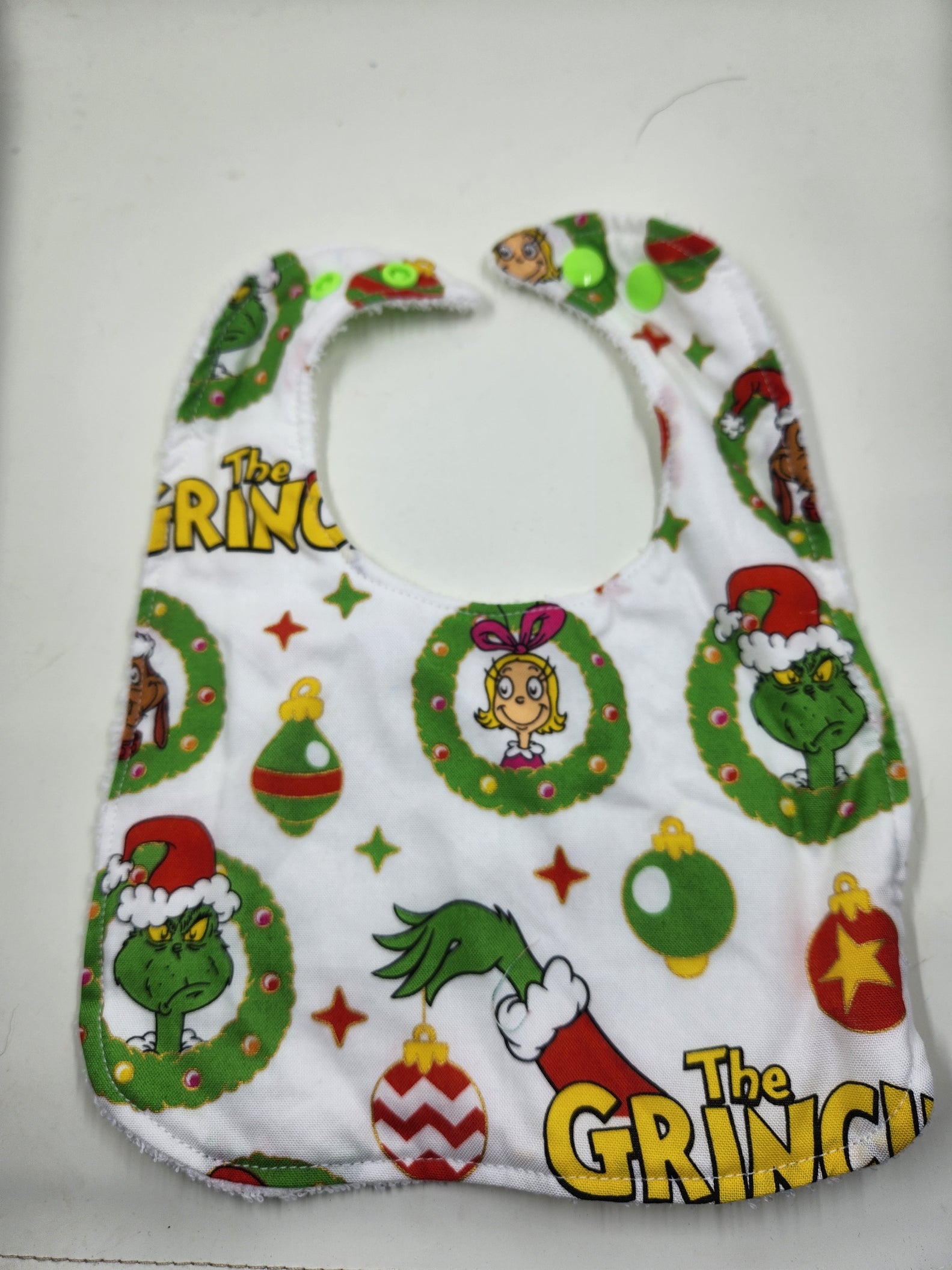 White Grinch Bib