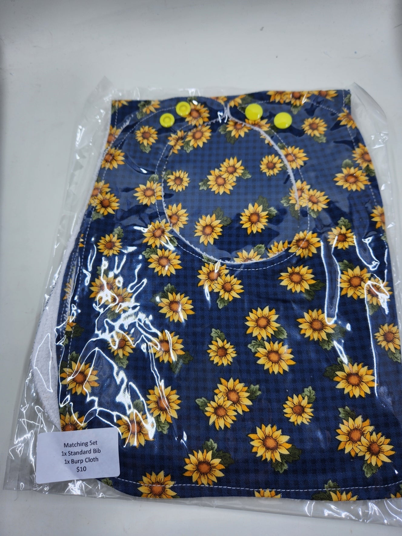 Sunflowers Bib + Burp Cloth Set
