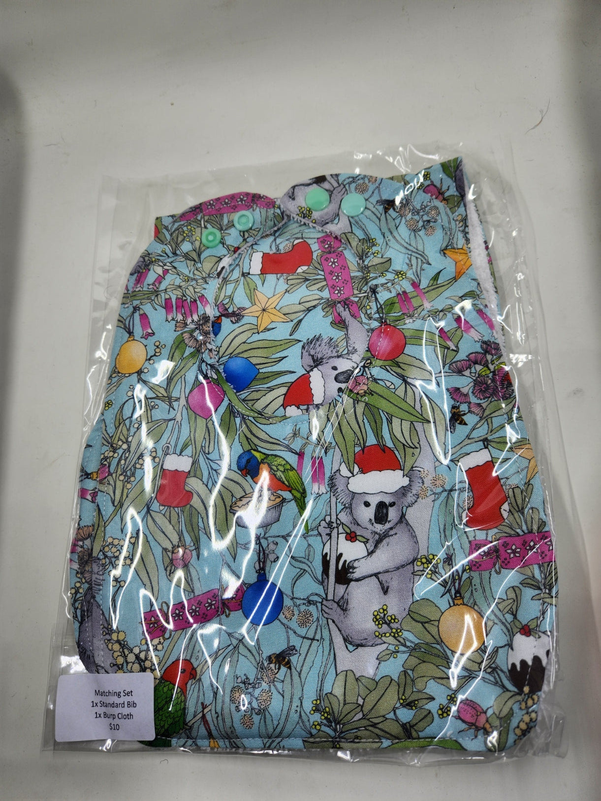 Christmas Koala Bib + Burp Cloth Set