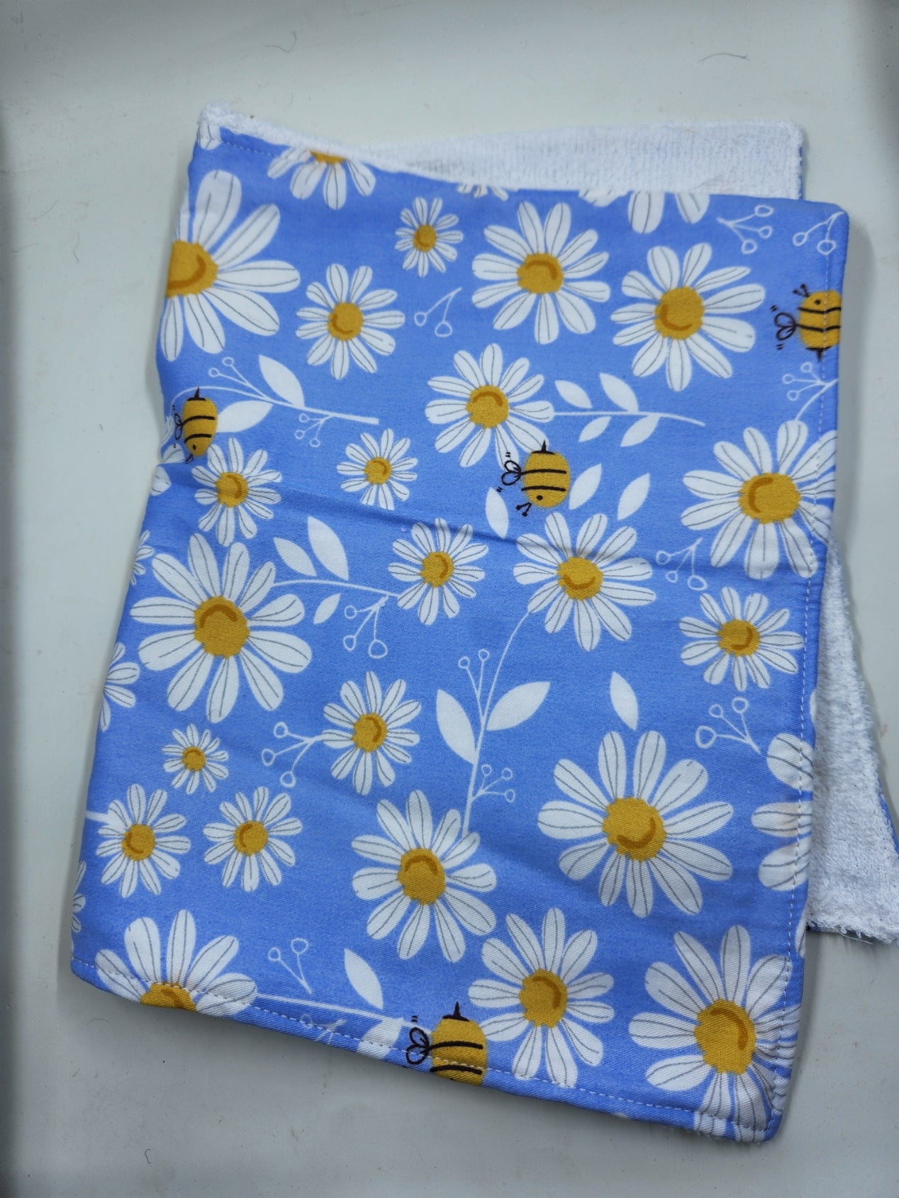 Light Blue Bee Burp Cloth