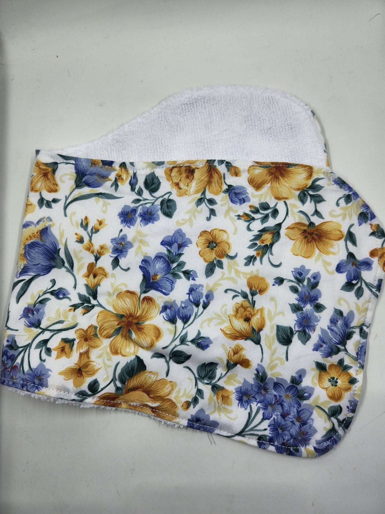 Blue + Yellow Flowers Burp Cloth