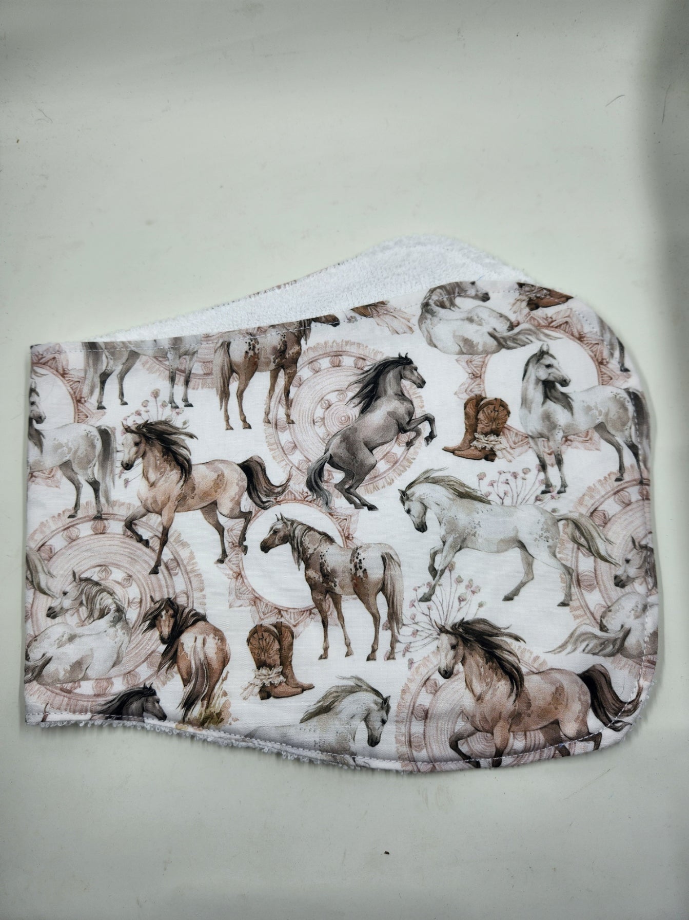 Floral Horses Burp Cloth