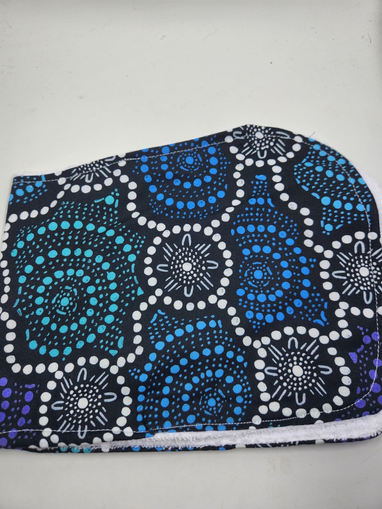 Blue Indigenous Bib + Burp Cloth Set