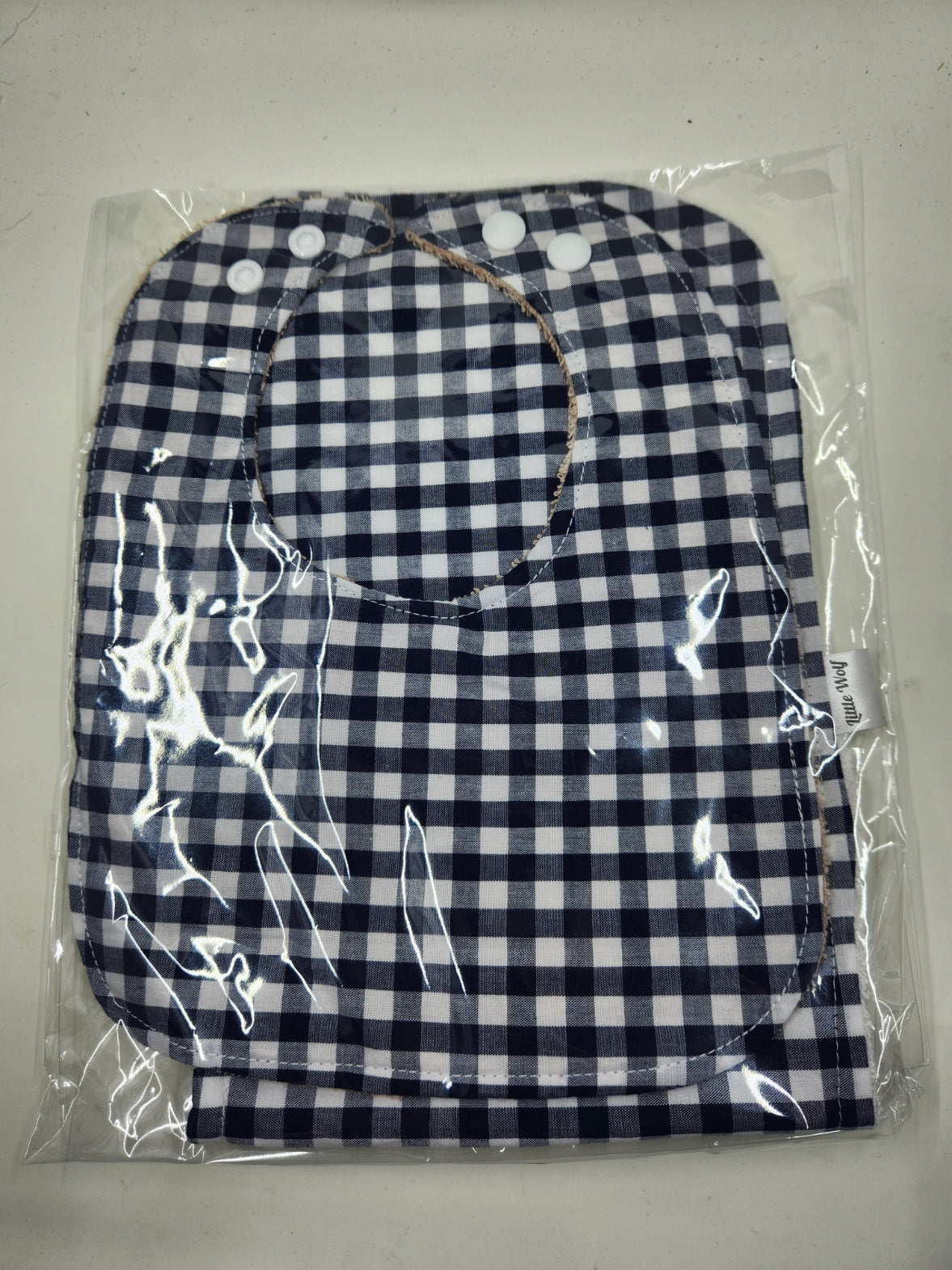 Black + White Checkered Bib + Burp Cloth  Set