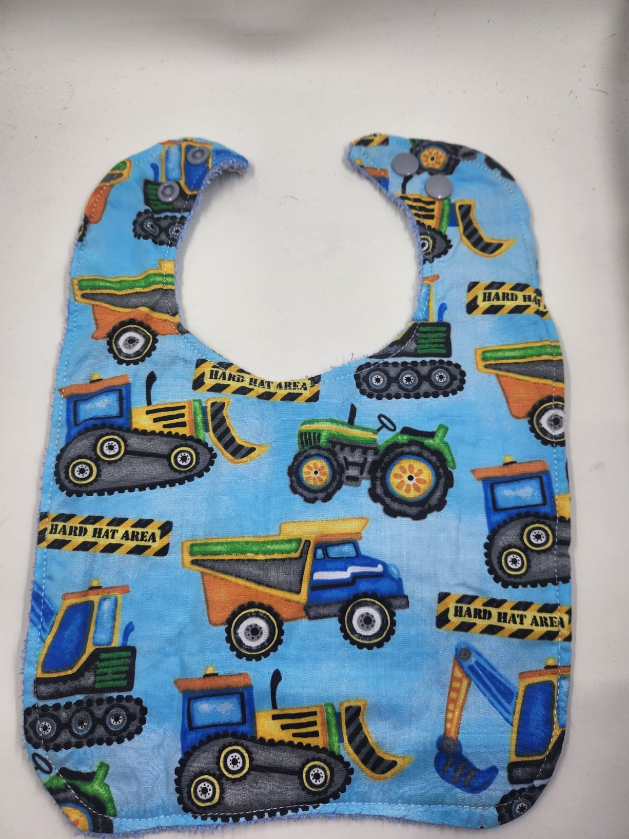 Blue Construction Toddler Bib