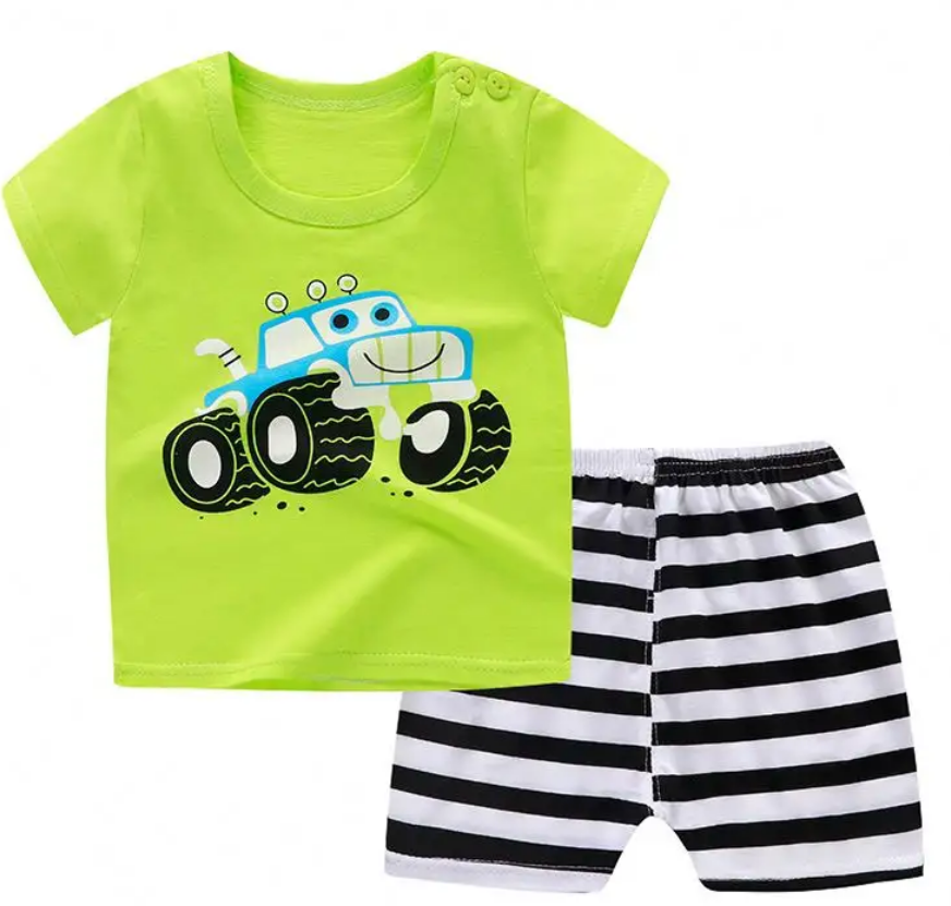 Green Tractor T-Shirt  + Short Set