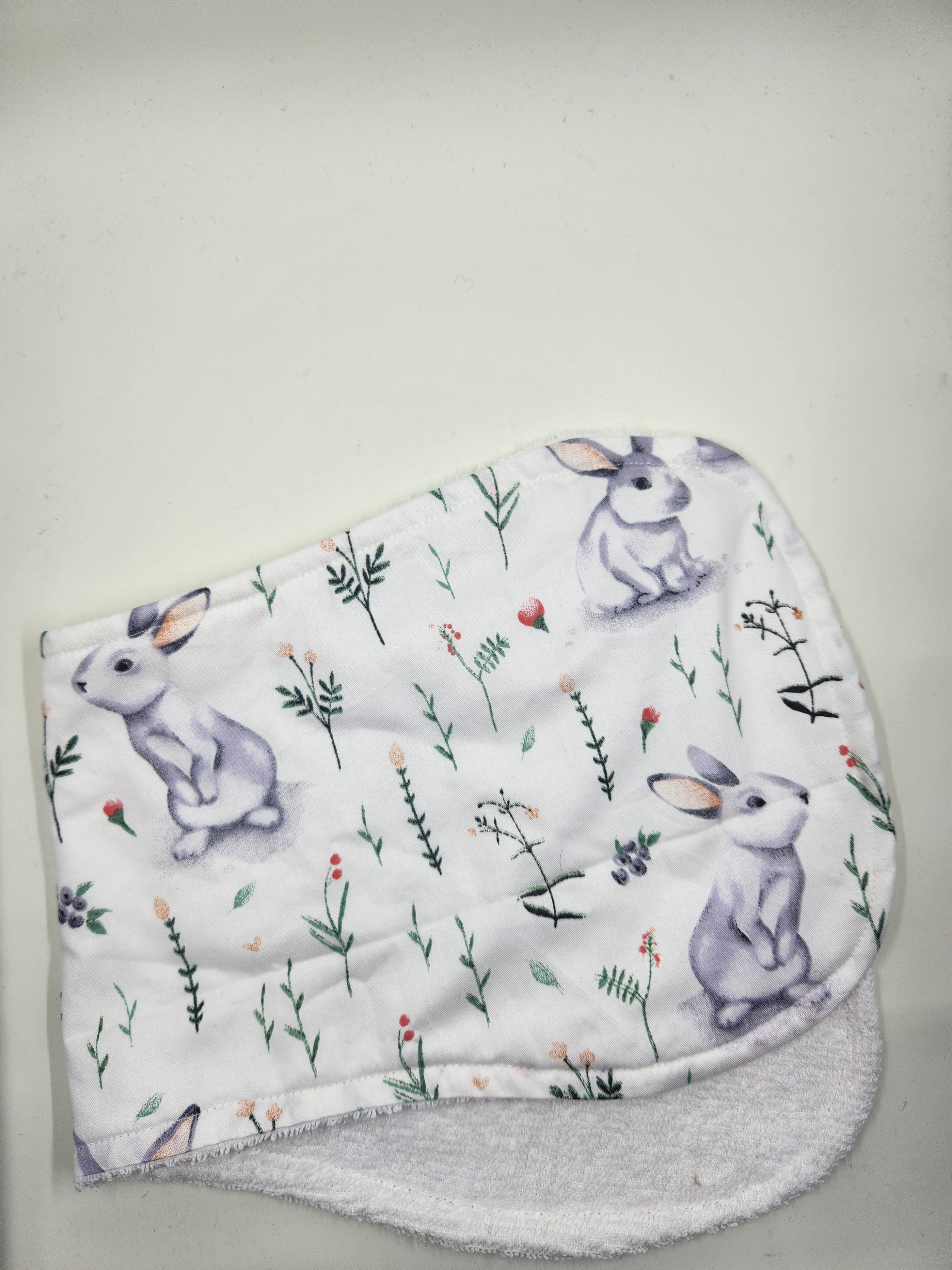 White Bunny Burp Cloth