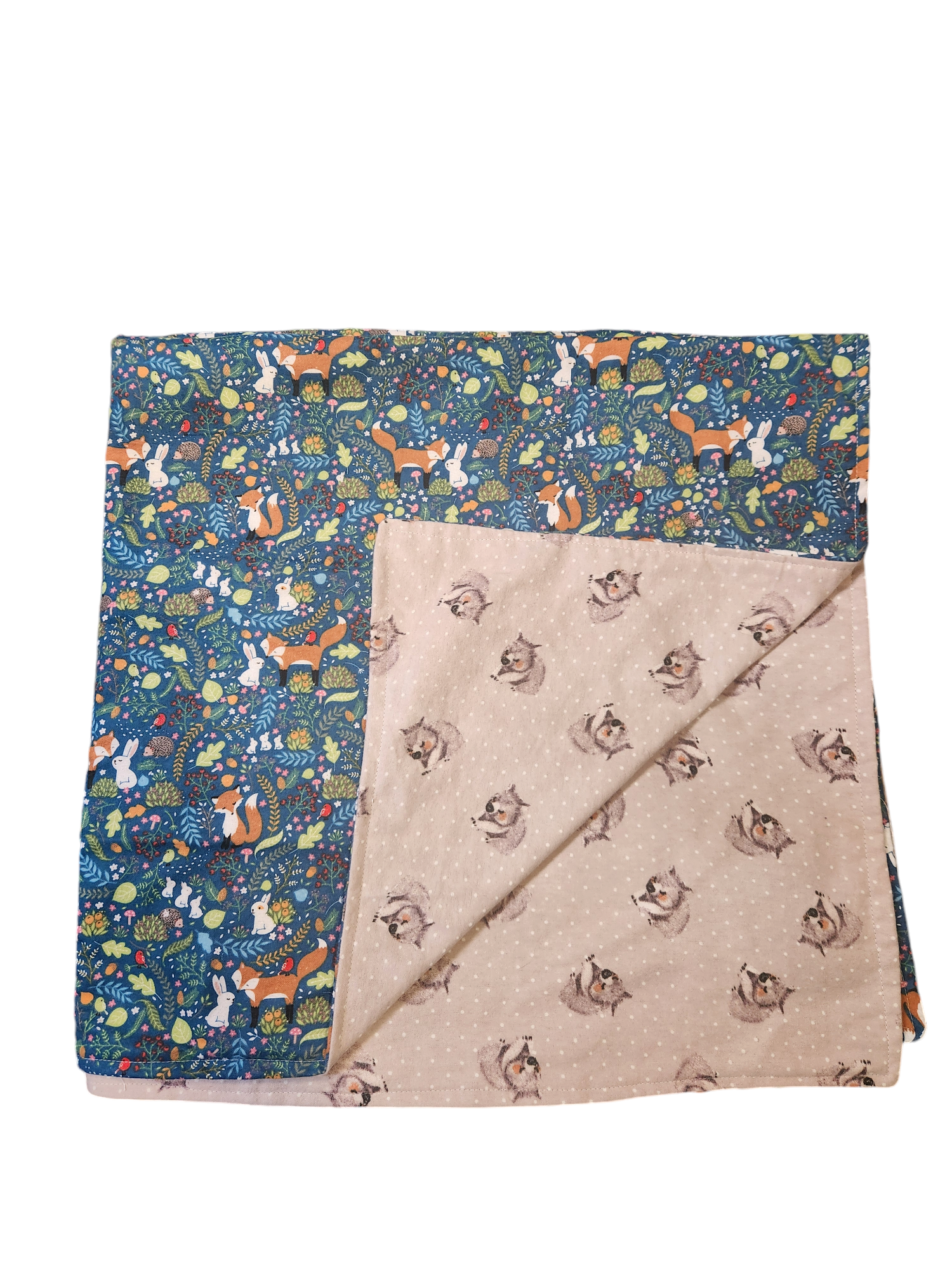 Reversible Woodland + Wombat Flannelette Blanket