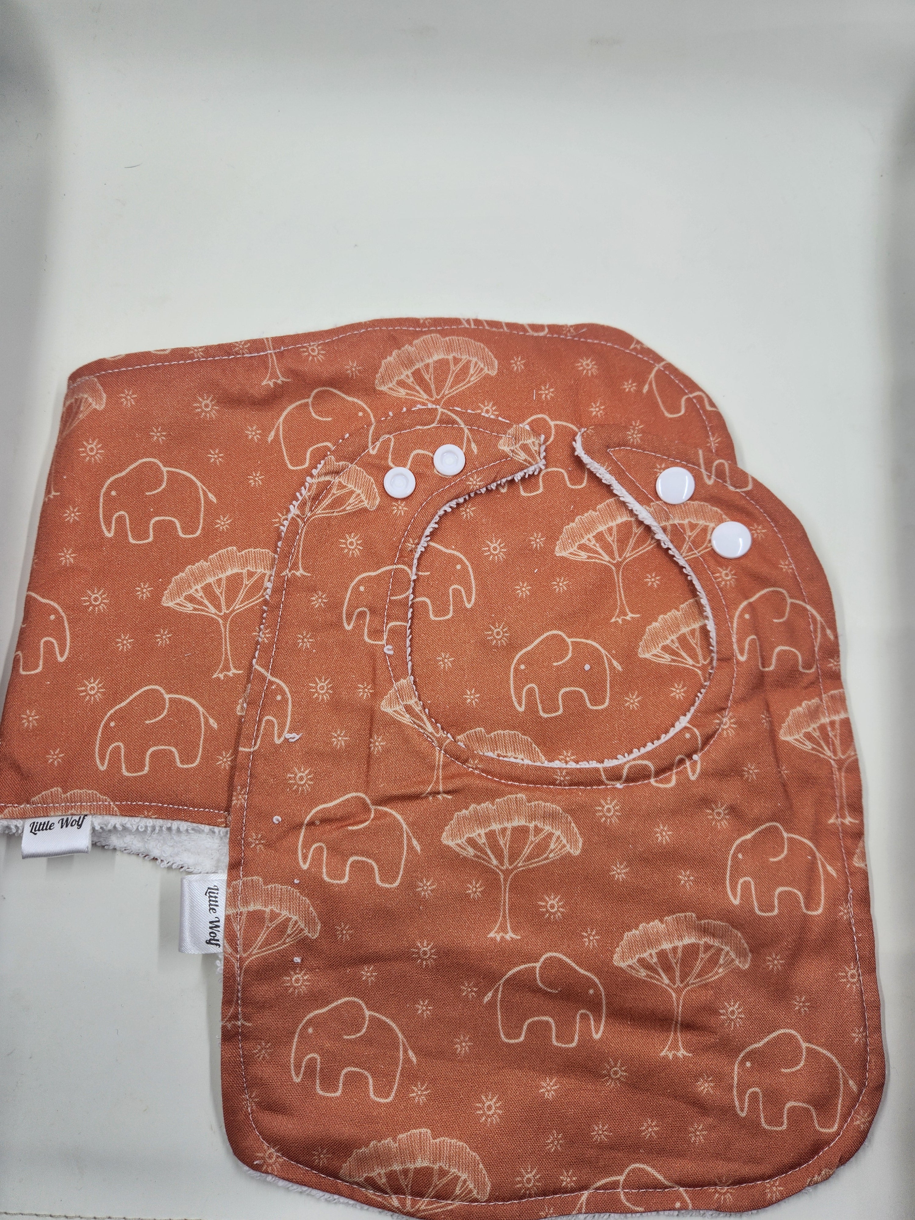 Elephant + Tree Bib + Burp Cloth Set