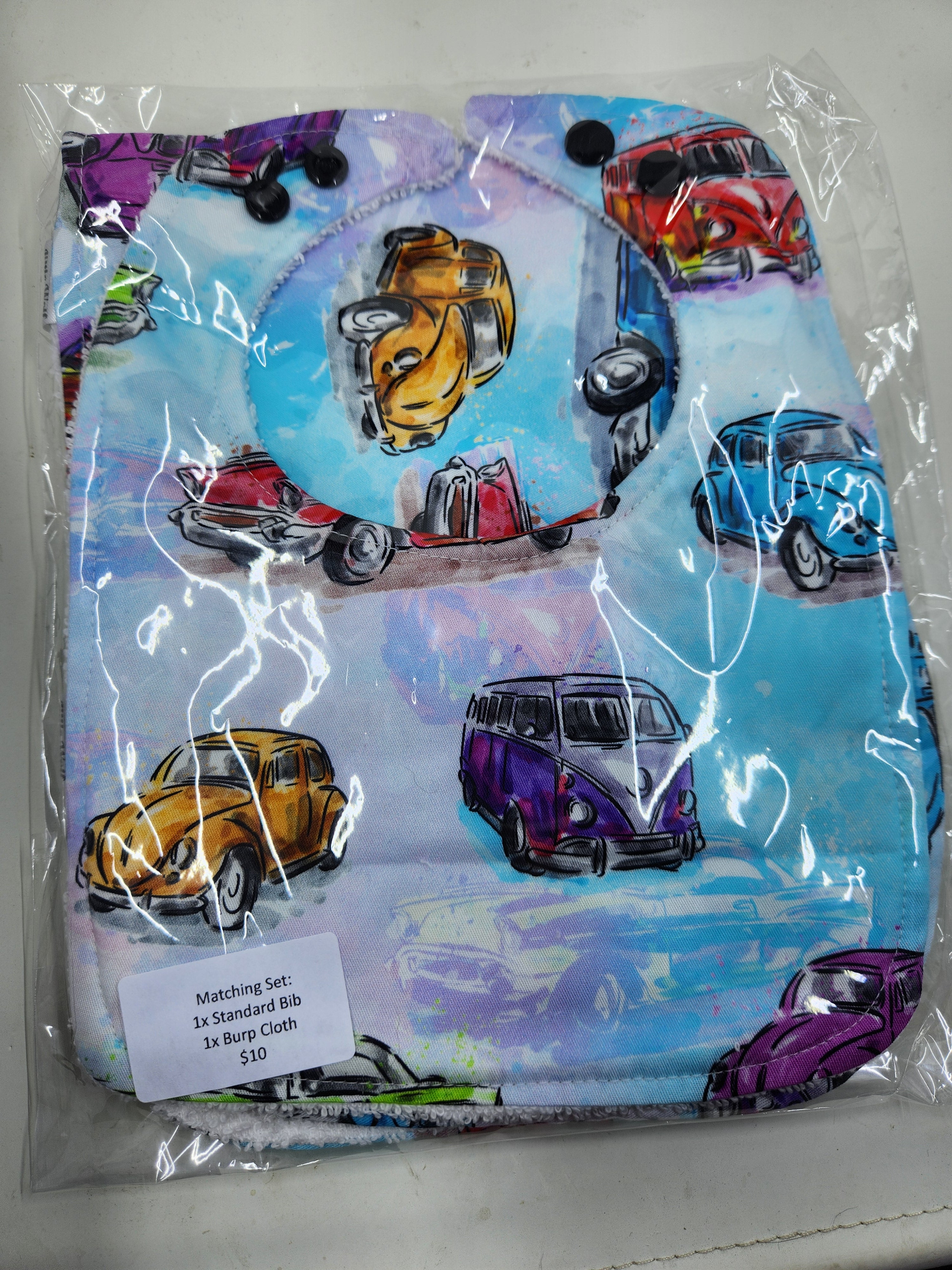 Camper Van Bib + Burp Cloth Set