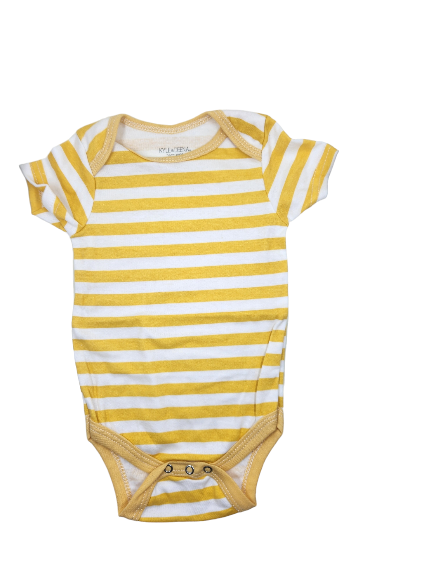 Yellow + White Striped Short Sleeve Romper