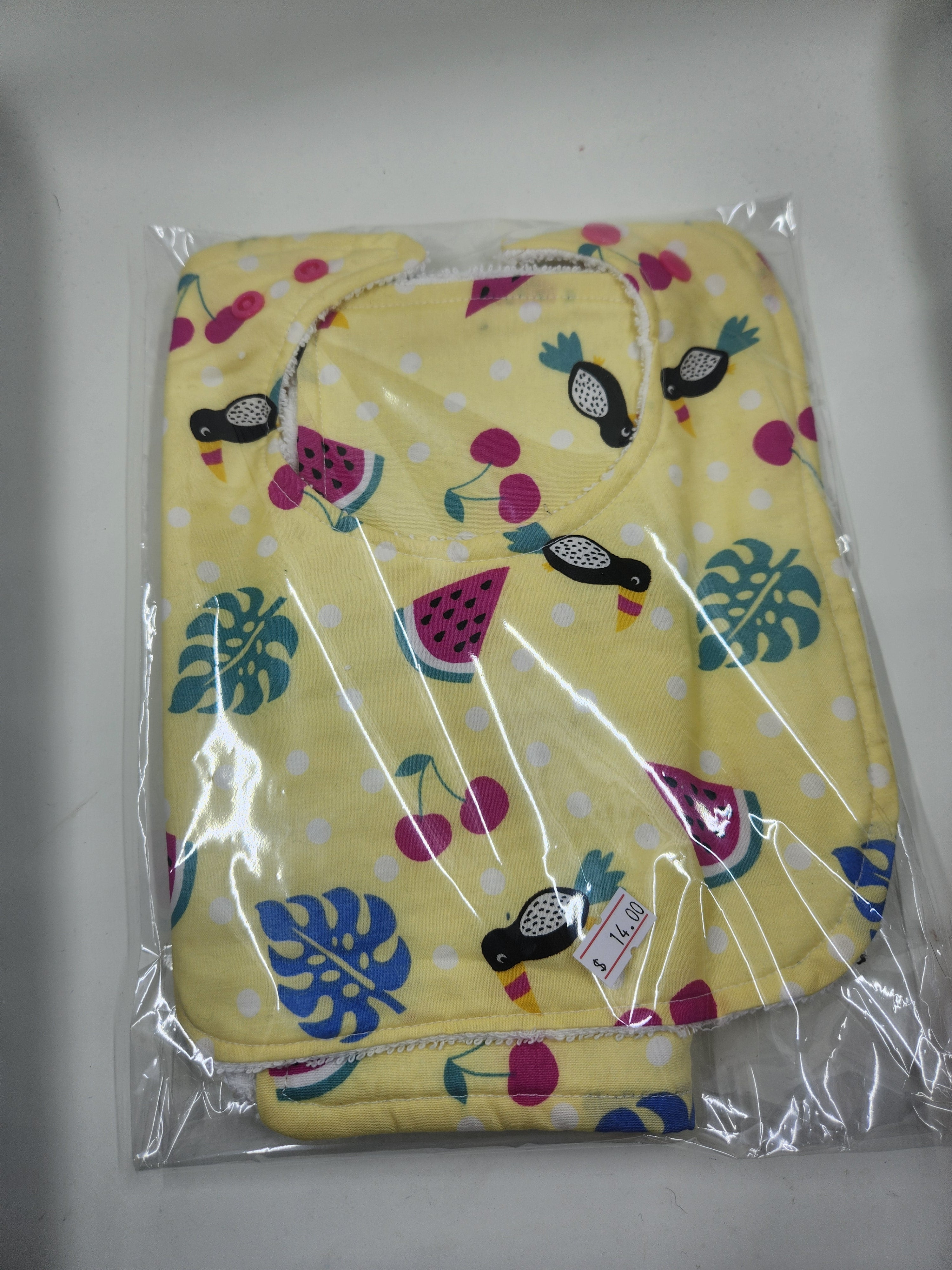 Tropical Bib + Burp Cloth Set