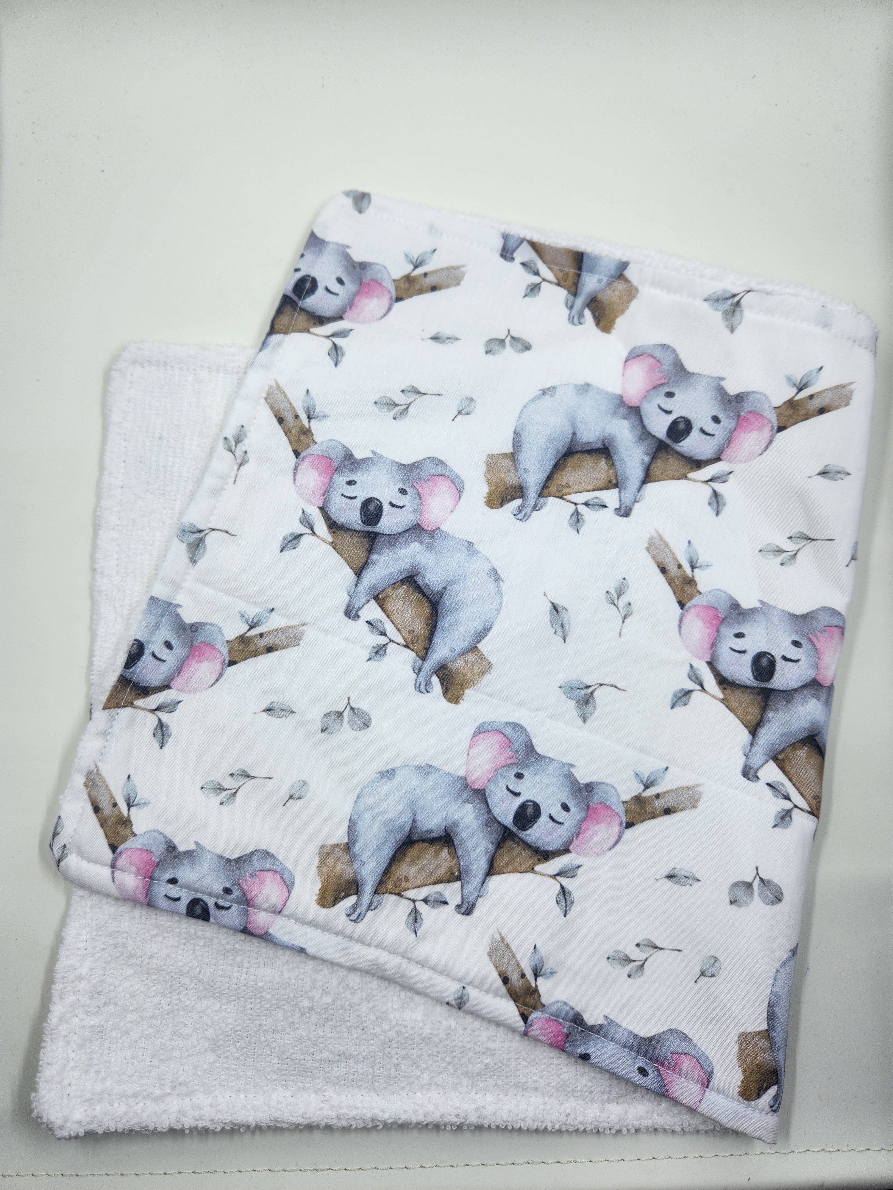 White Koala Burp Cloth