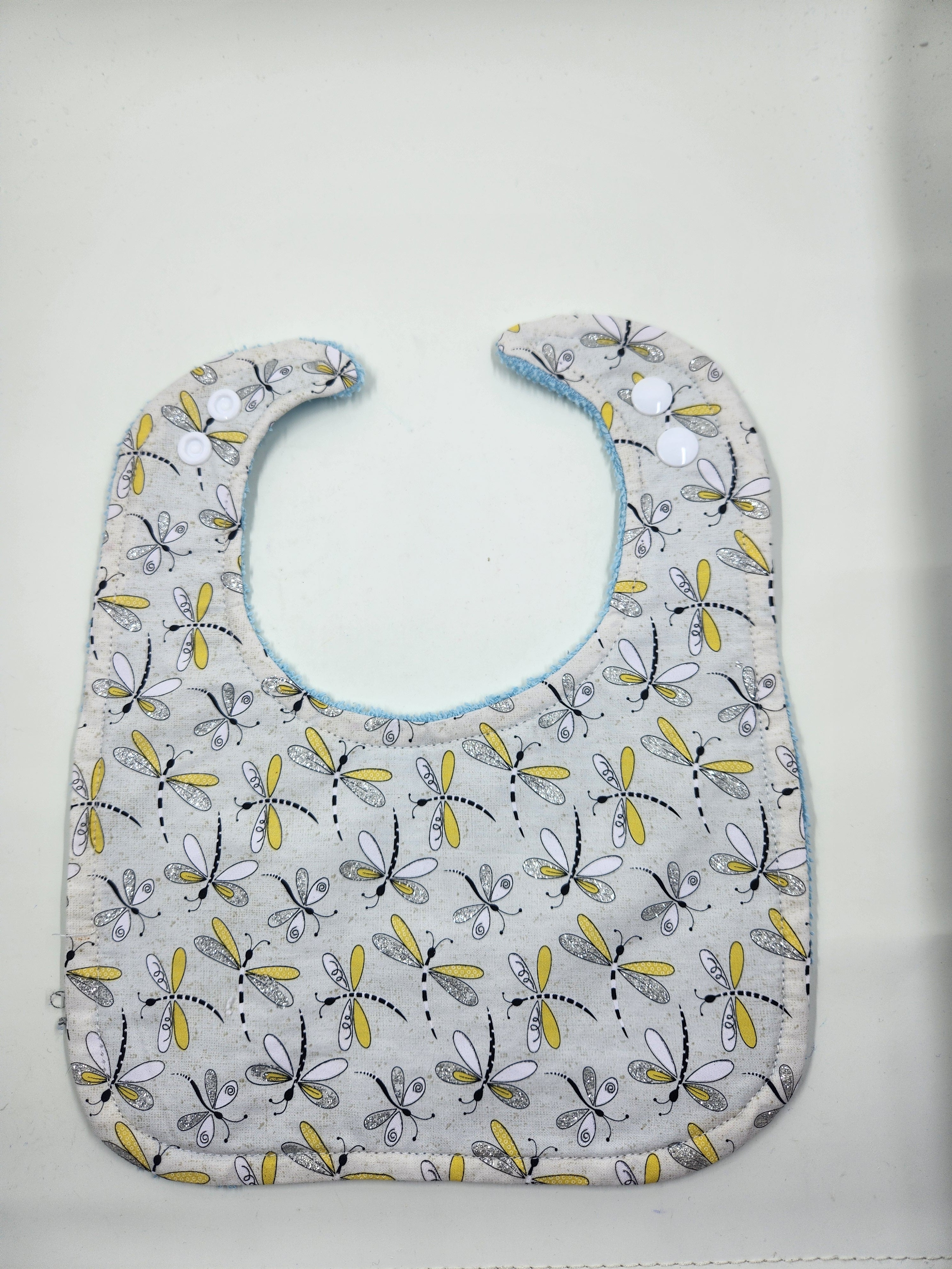 Cream Glitter Dragonfly Bib