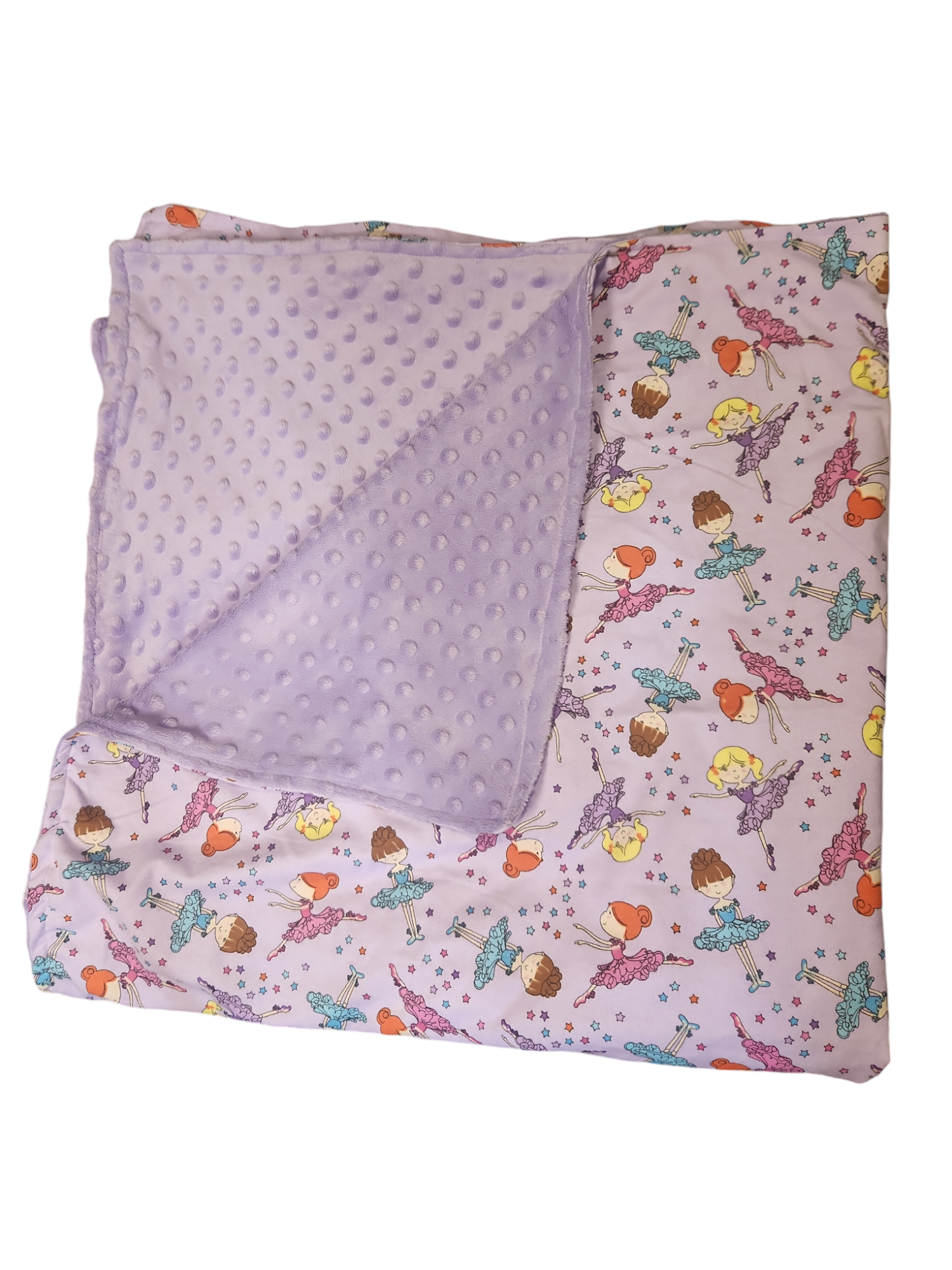 Purple Dancer Flannelette  + Minky Backed Blanket