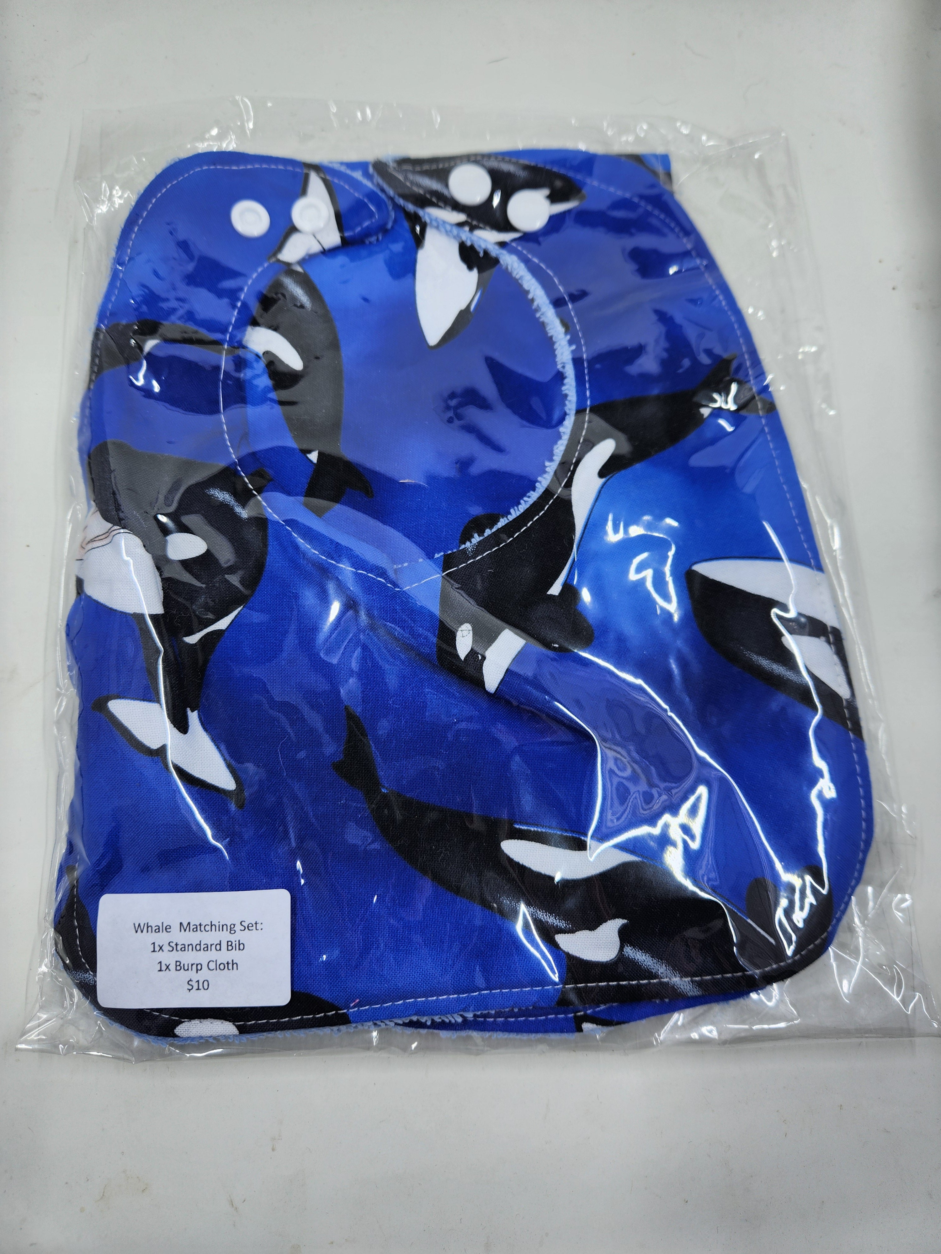 Killer Whale Bib + Burp Cloth Set