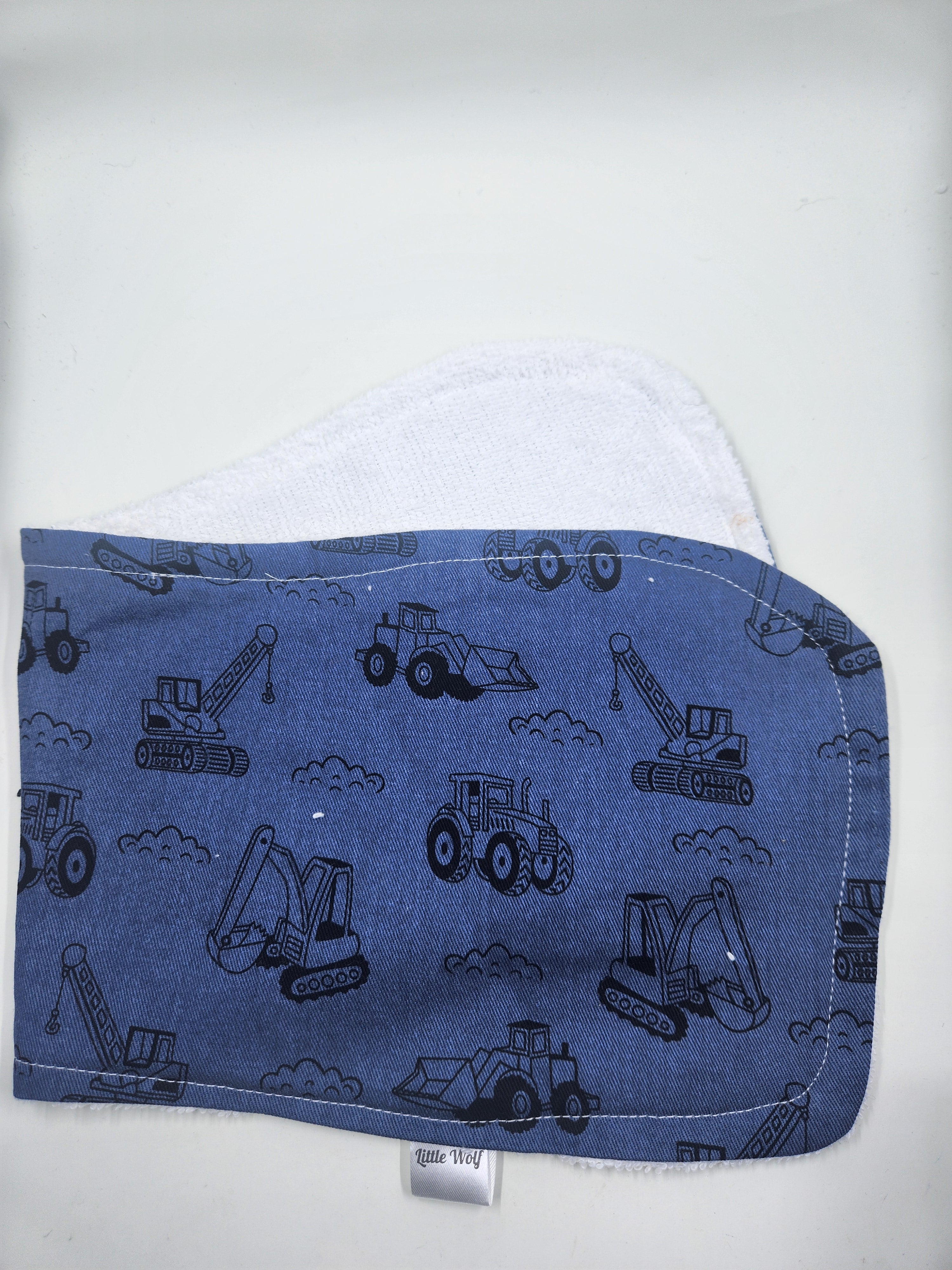 Navy Construction Burp Cloth