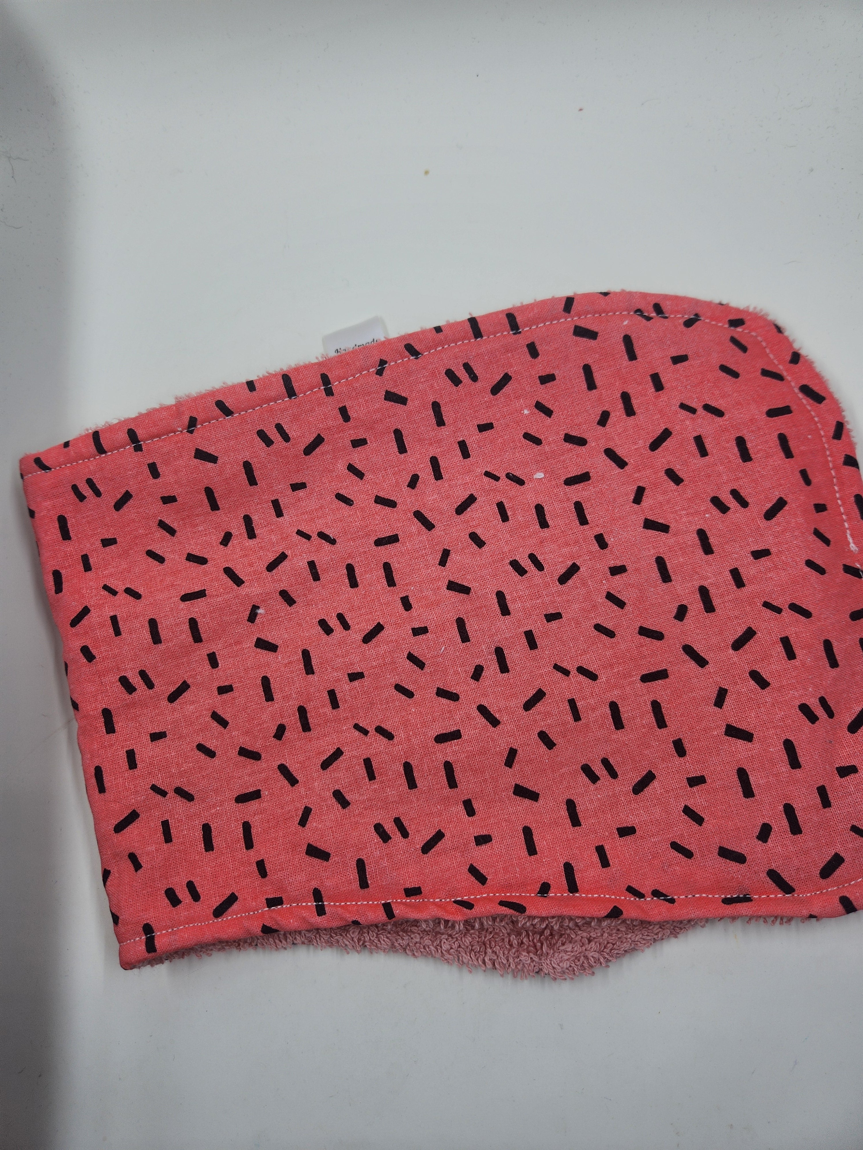 Pink + Black Sprinkles Burp Cloth