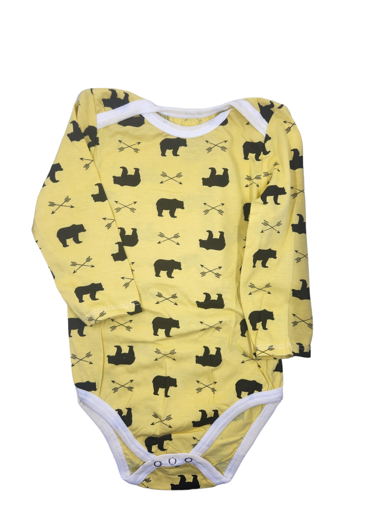 Yellow Bear Cub Long Sleeve Romper