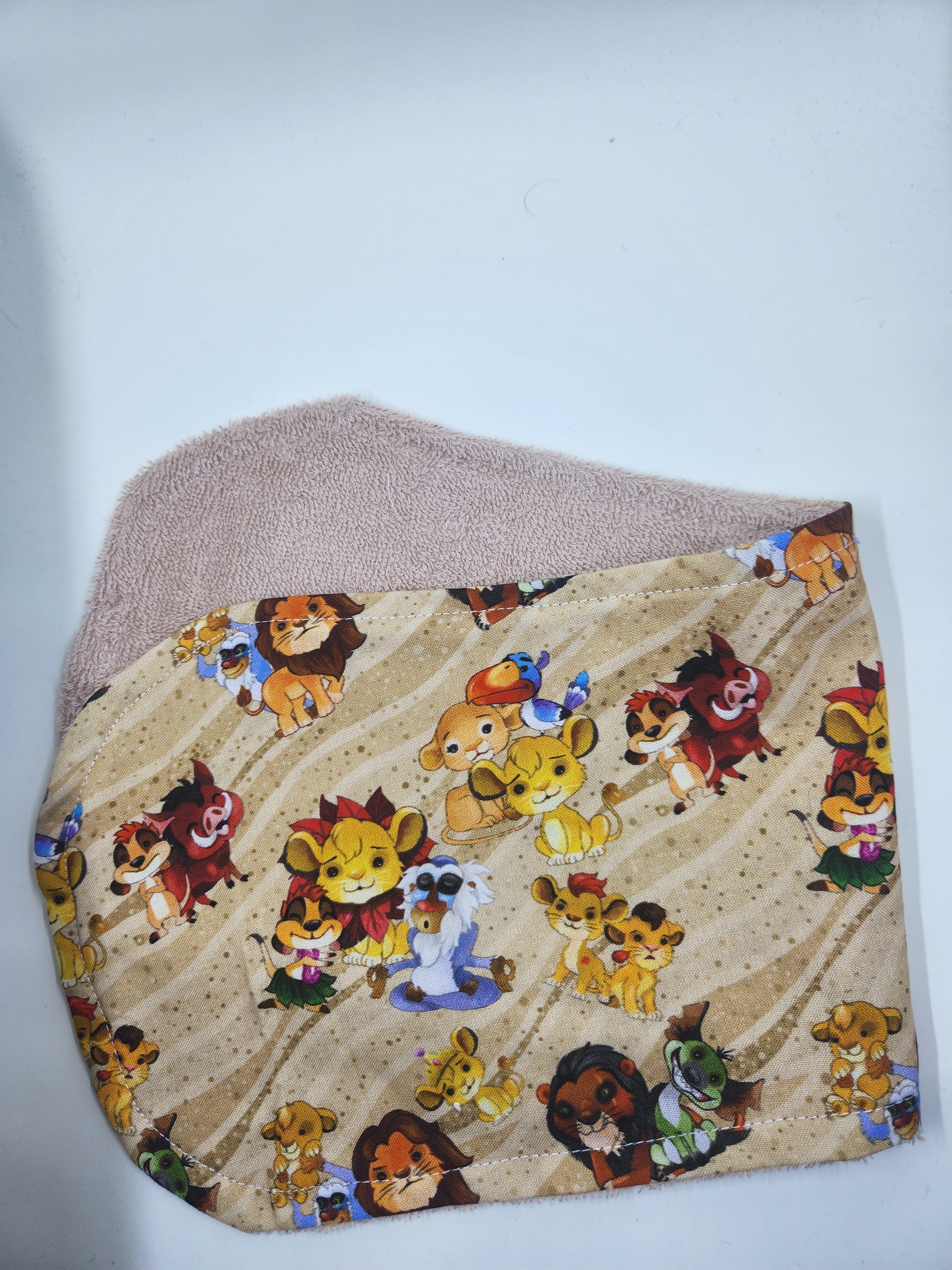 Brown Lion + Animals Burp Cloth