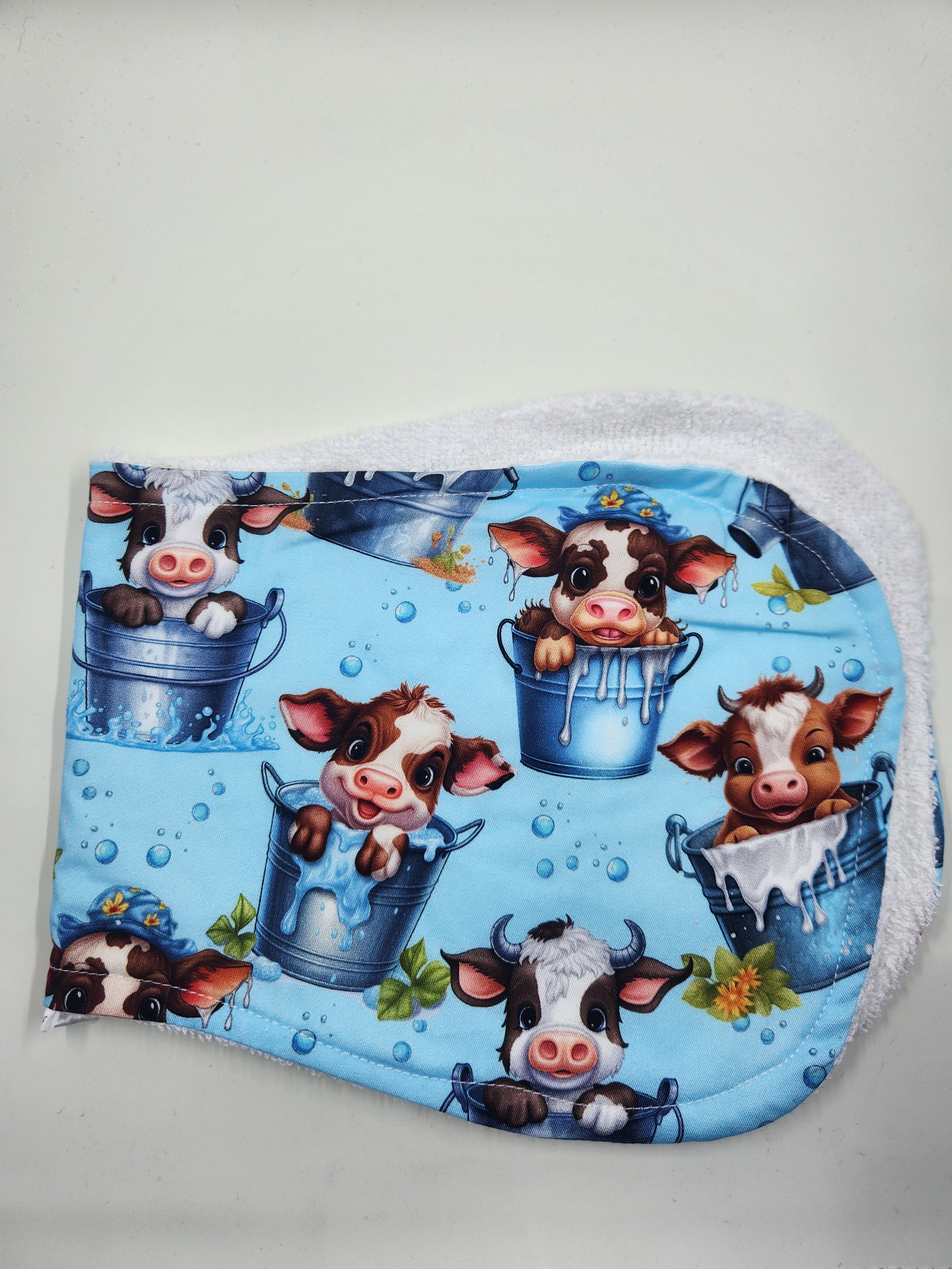 Blue Cow  Burp Cloth