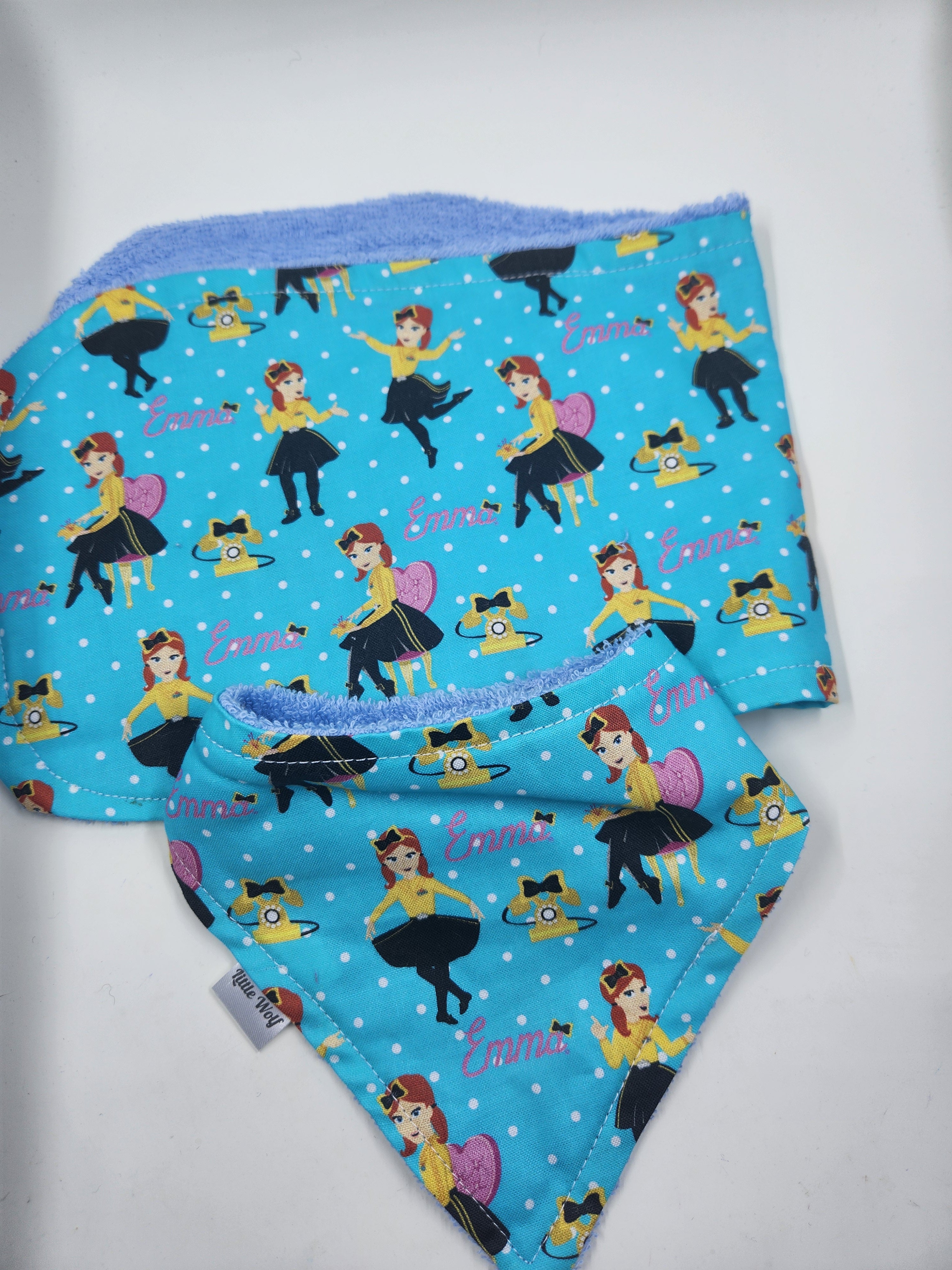 Yellow Wiggle  Bib + Burp Cloth Set